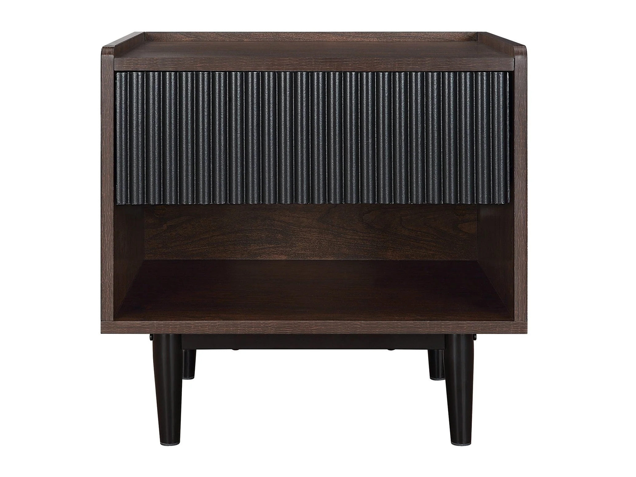Duane Nightstand in Dark Brown and Black