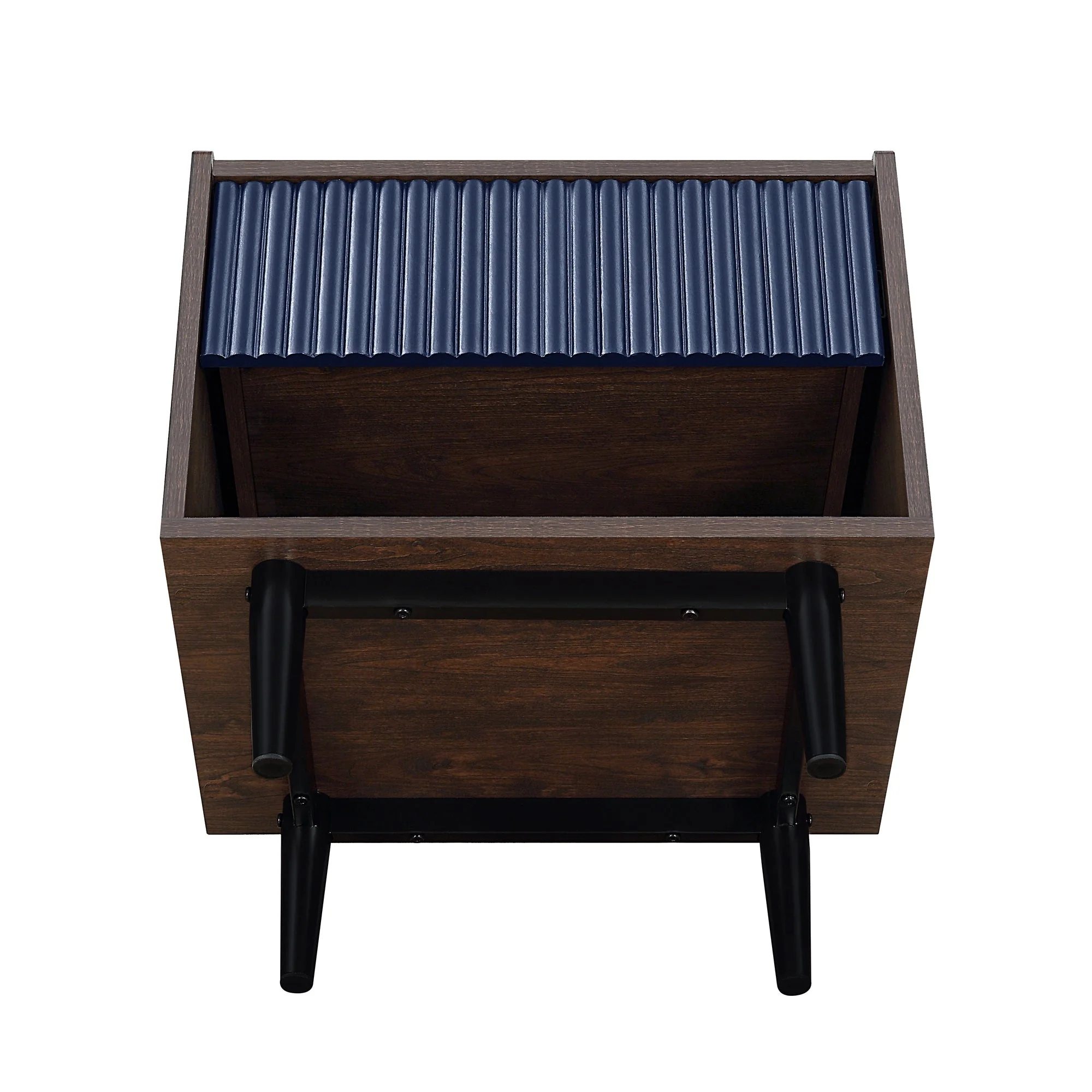Duane Nightstand in Dark Brown and Navy Blue (set of 2) - Image 11