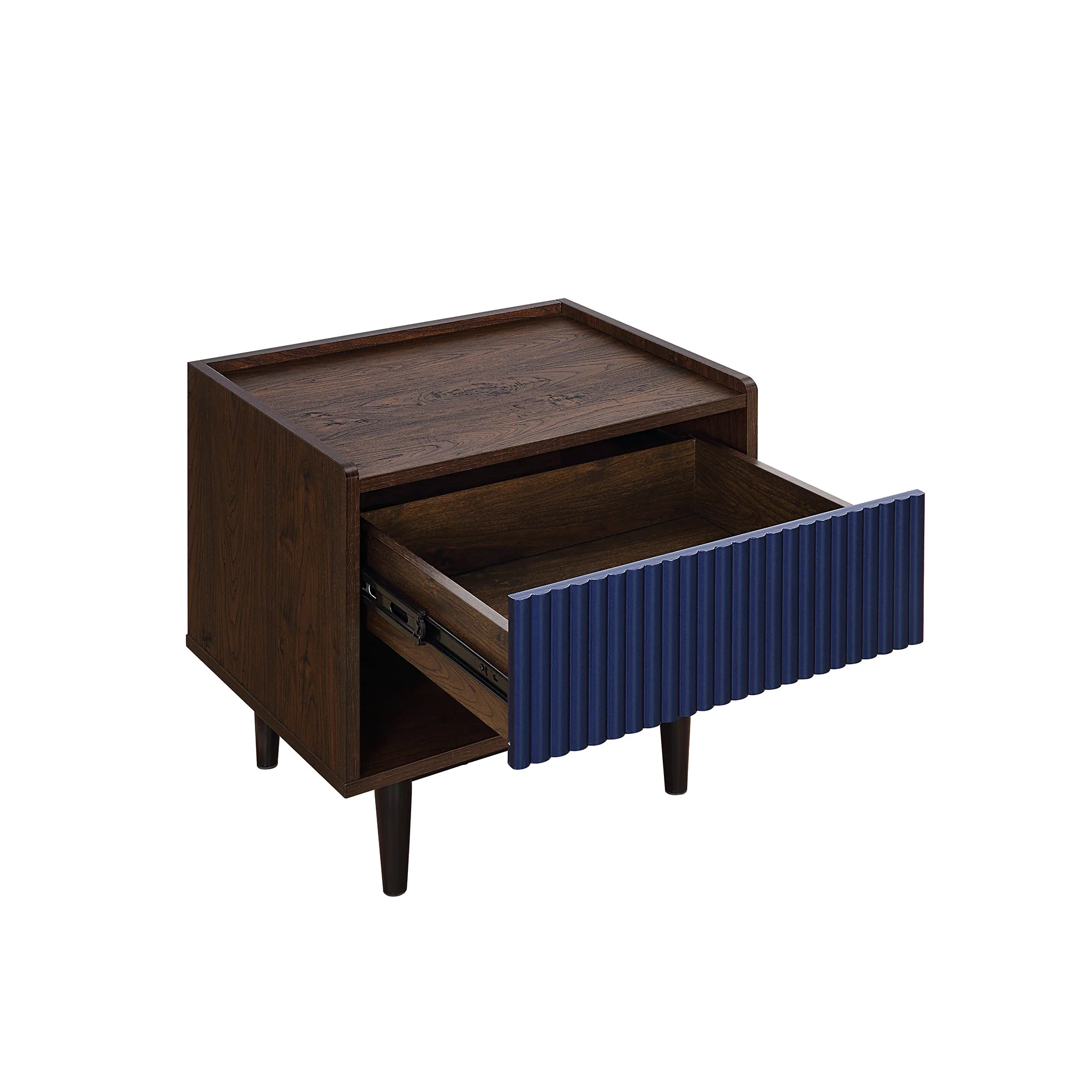 Duane Nightstand in Dark Brown and Navy Blue (set of 2) - Image 6