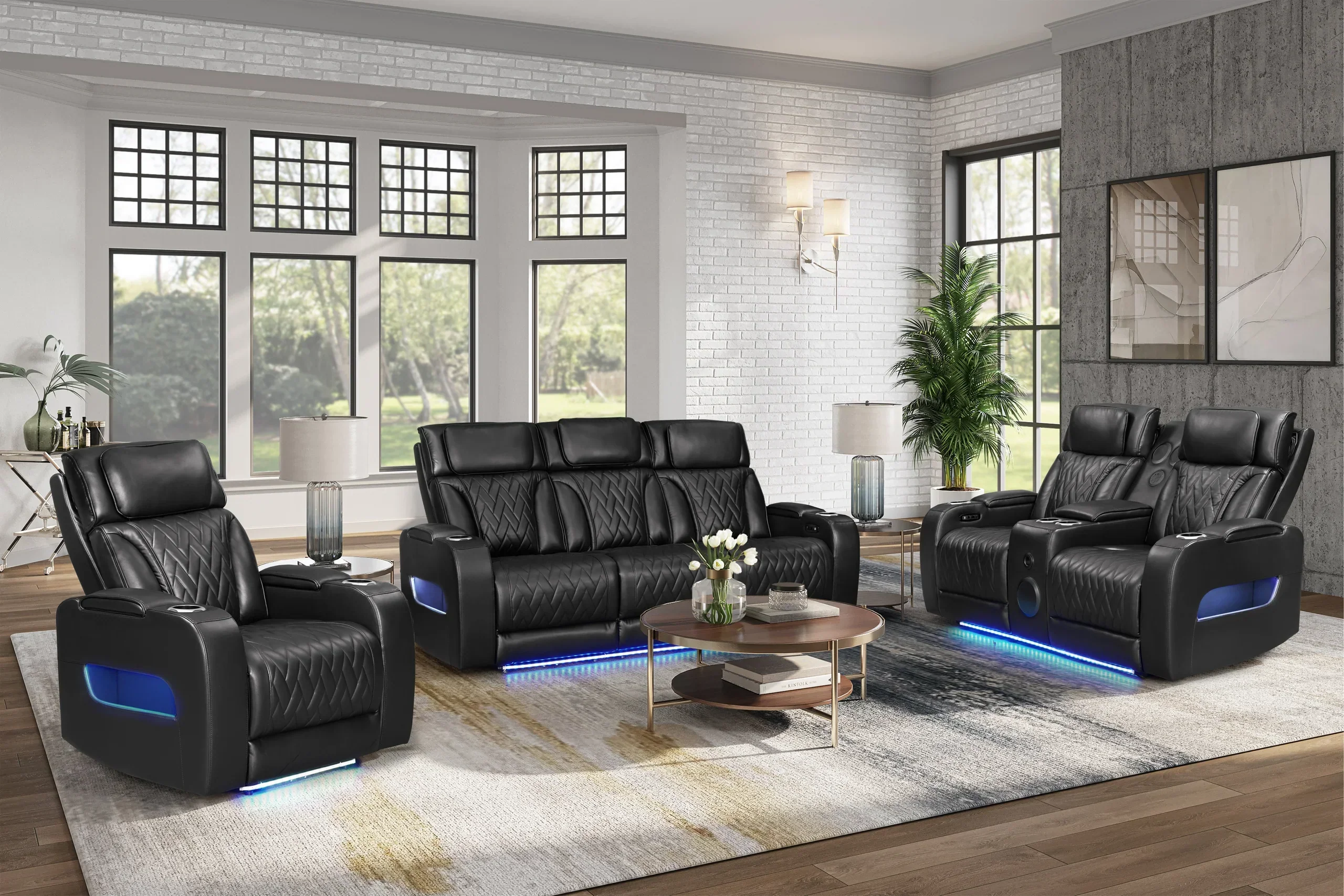 Dubai Black 3-Piece Power Reclining Set - Image 2