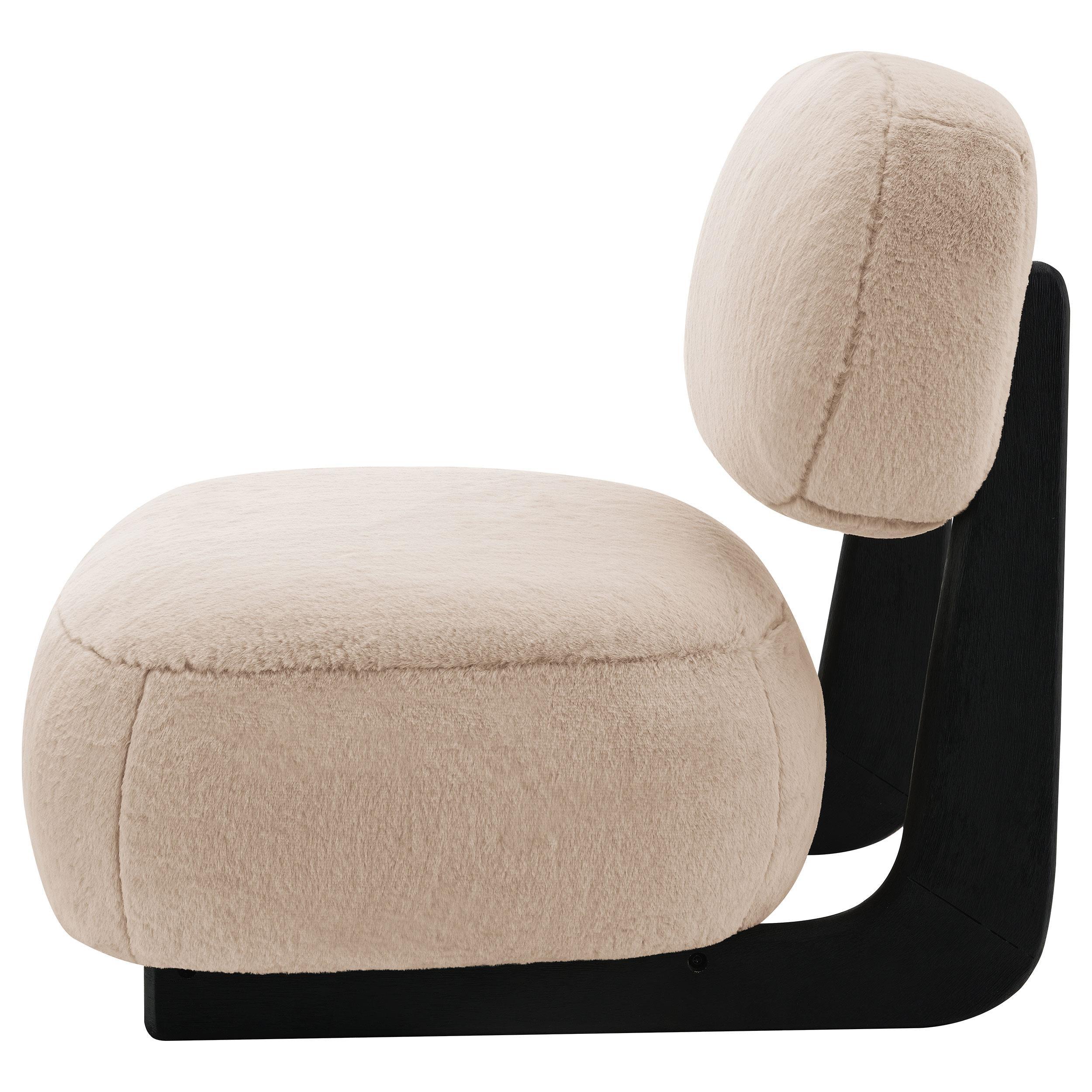 Duffie Camel Upholstered Armless Accent Chair - Image 4