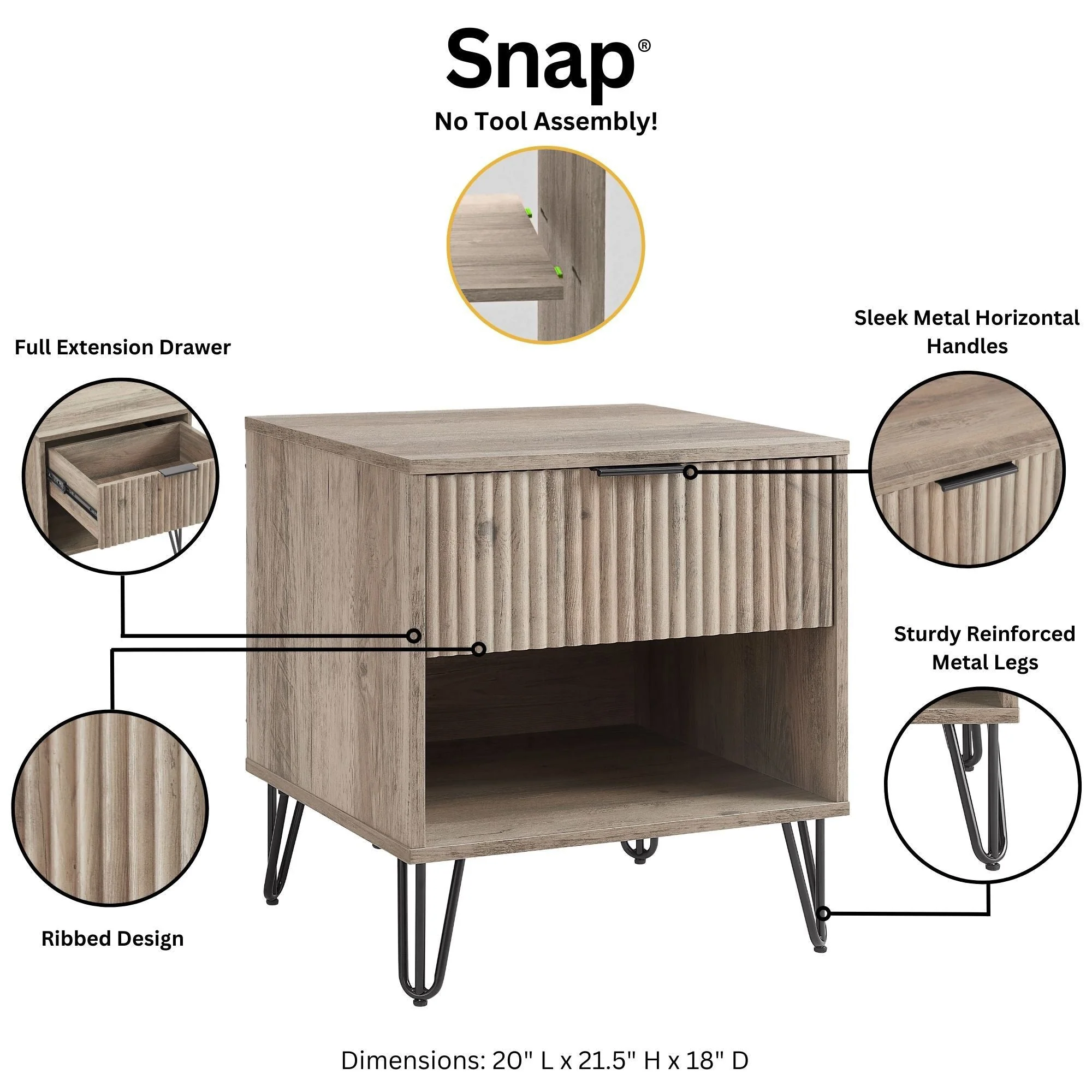 DUMBO 1.0 Nightstand in Rustic Grey - Image 4