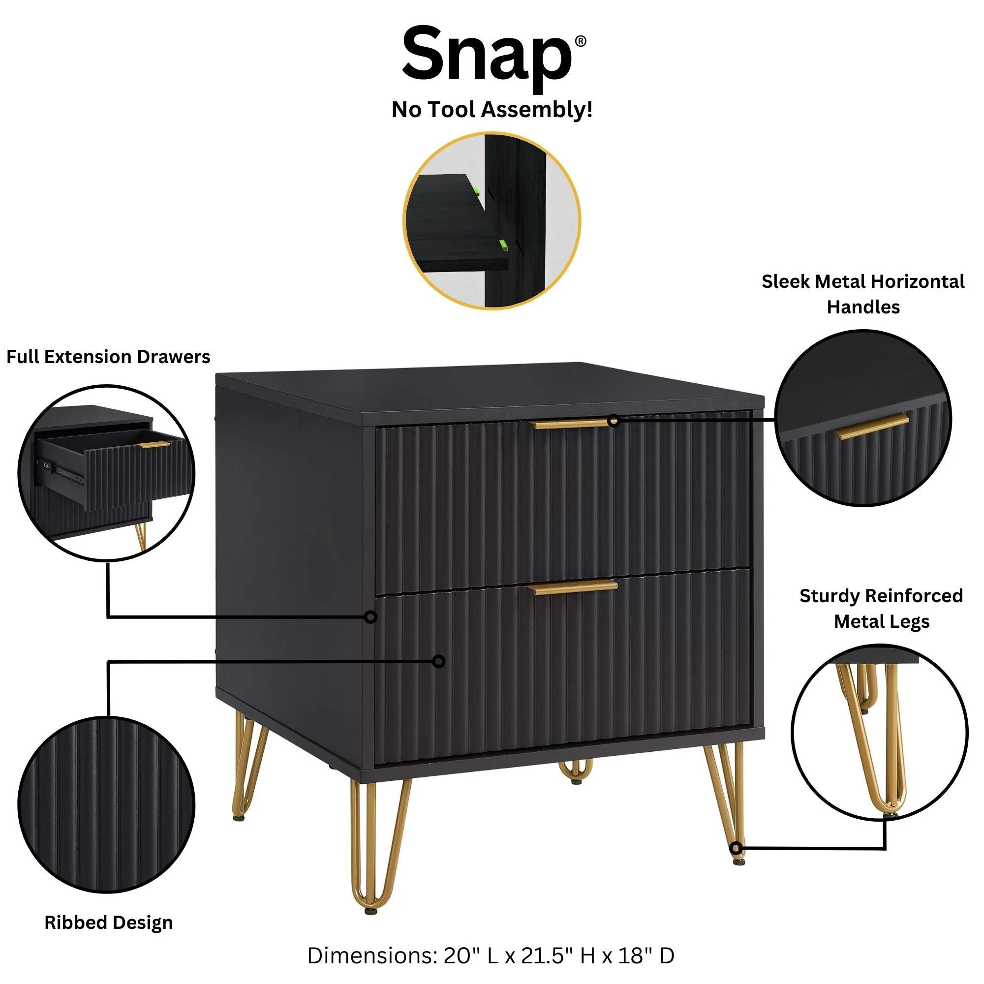 DUMBO 2.0 Nightstand in Black - Image 4