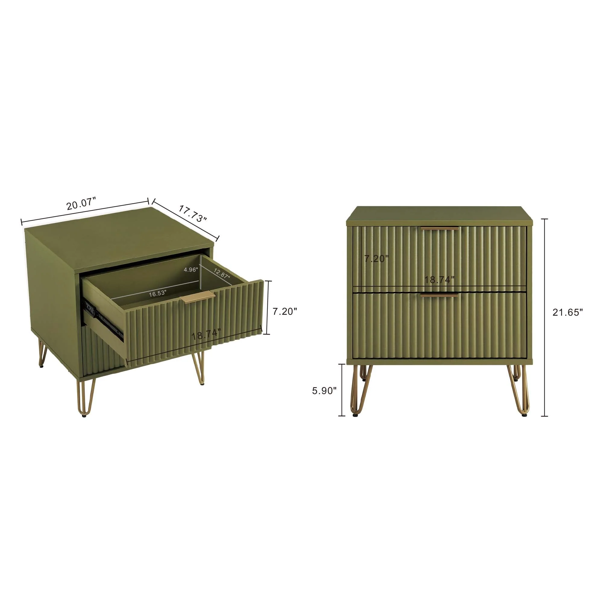 DUMBO 2.0 Nightstand in Olive Green - Image 3
