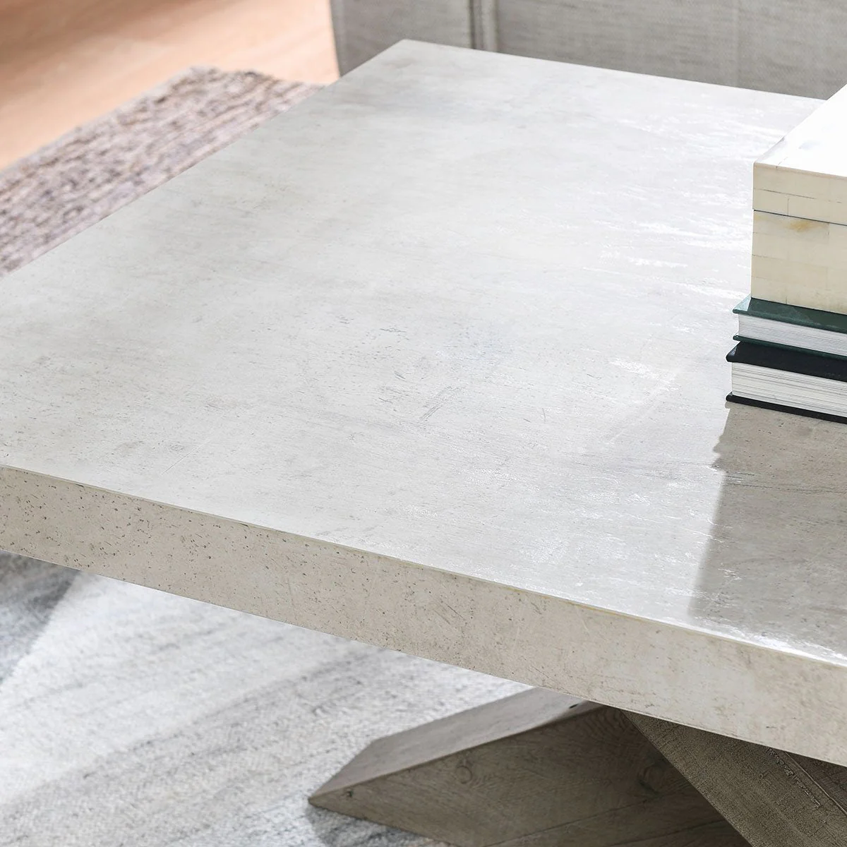 Durant Coffee Table - Antique White/Distressed Brown - Image 6