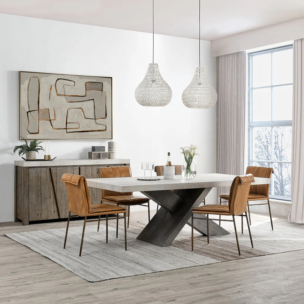 Durant Dining Table - Antique White/Distressed Gray - Image 8