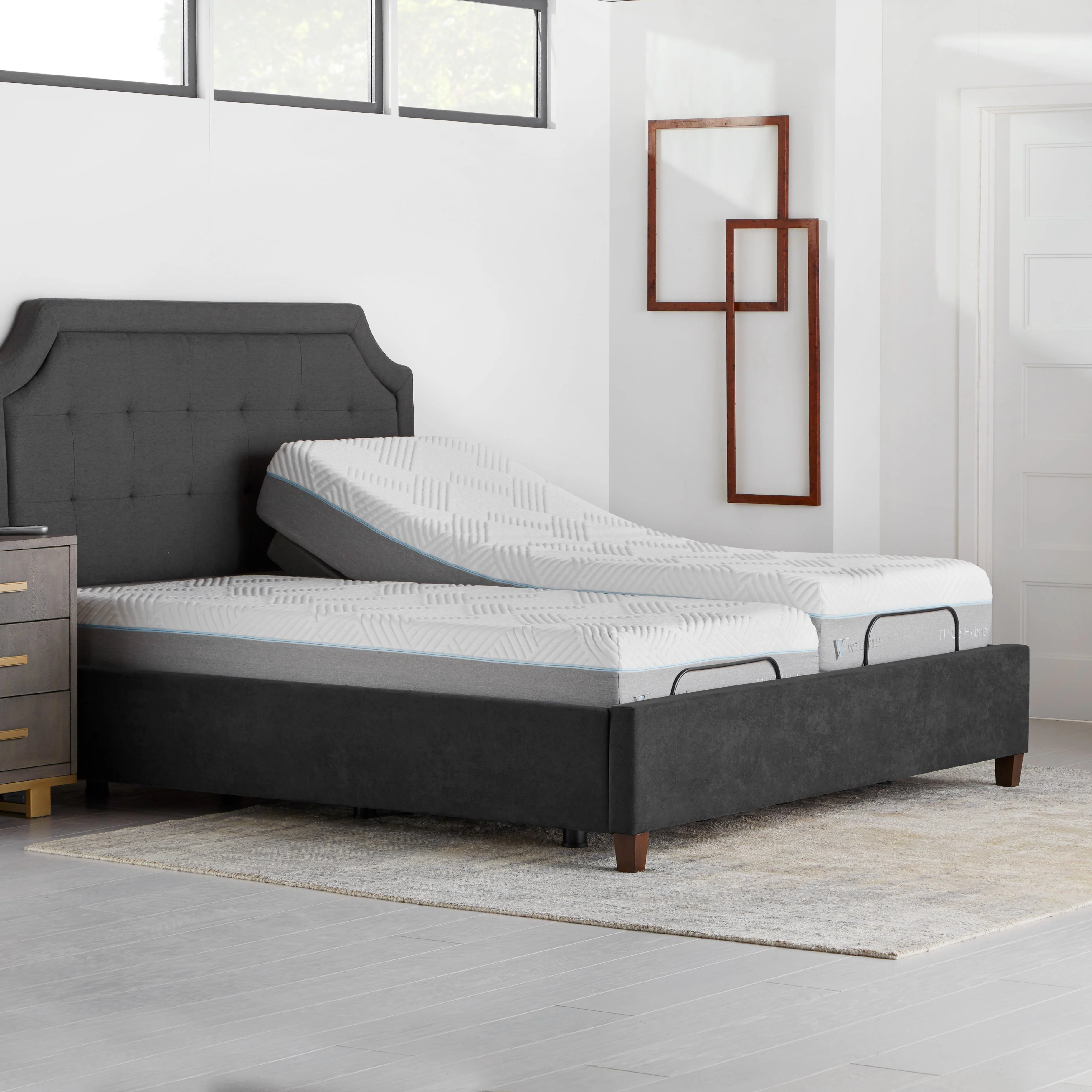 E455 Charcoal Queen Adjustable Bed Base - Image 4