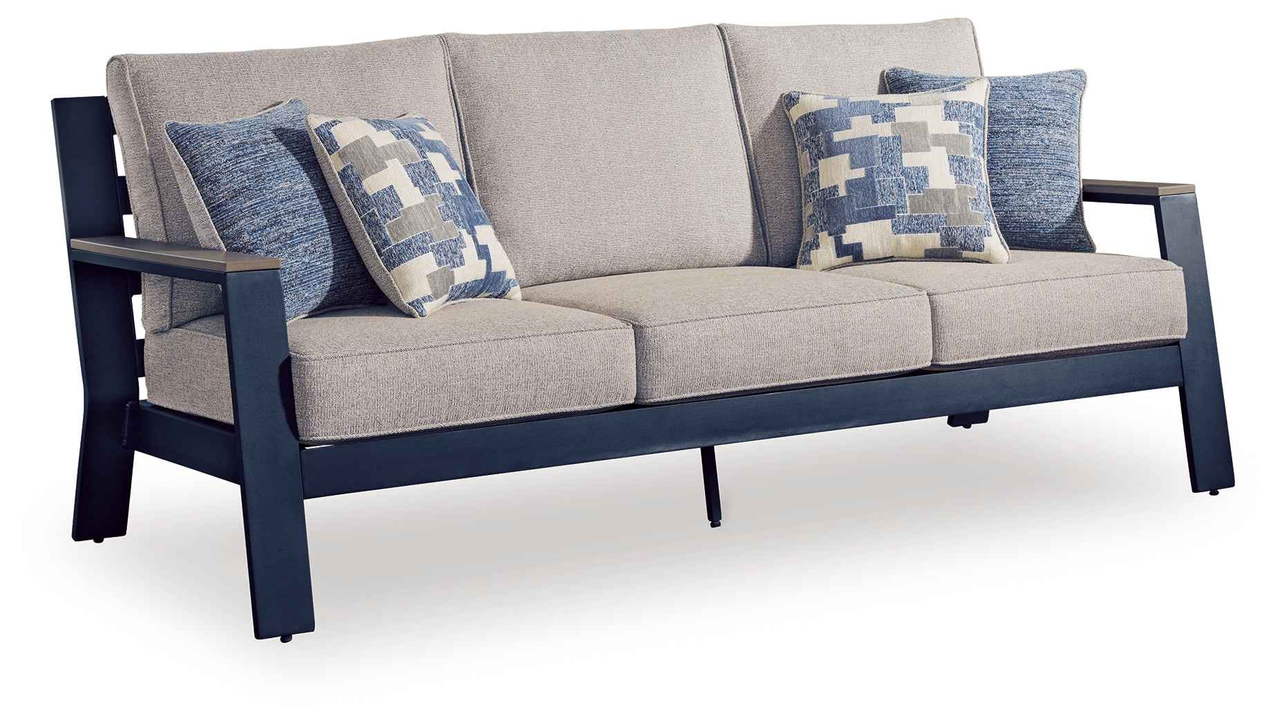 East Beach Navy Blue/Driftwood Outdoor Sofa and Loveseat - Image 6