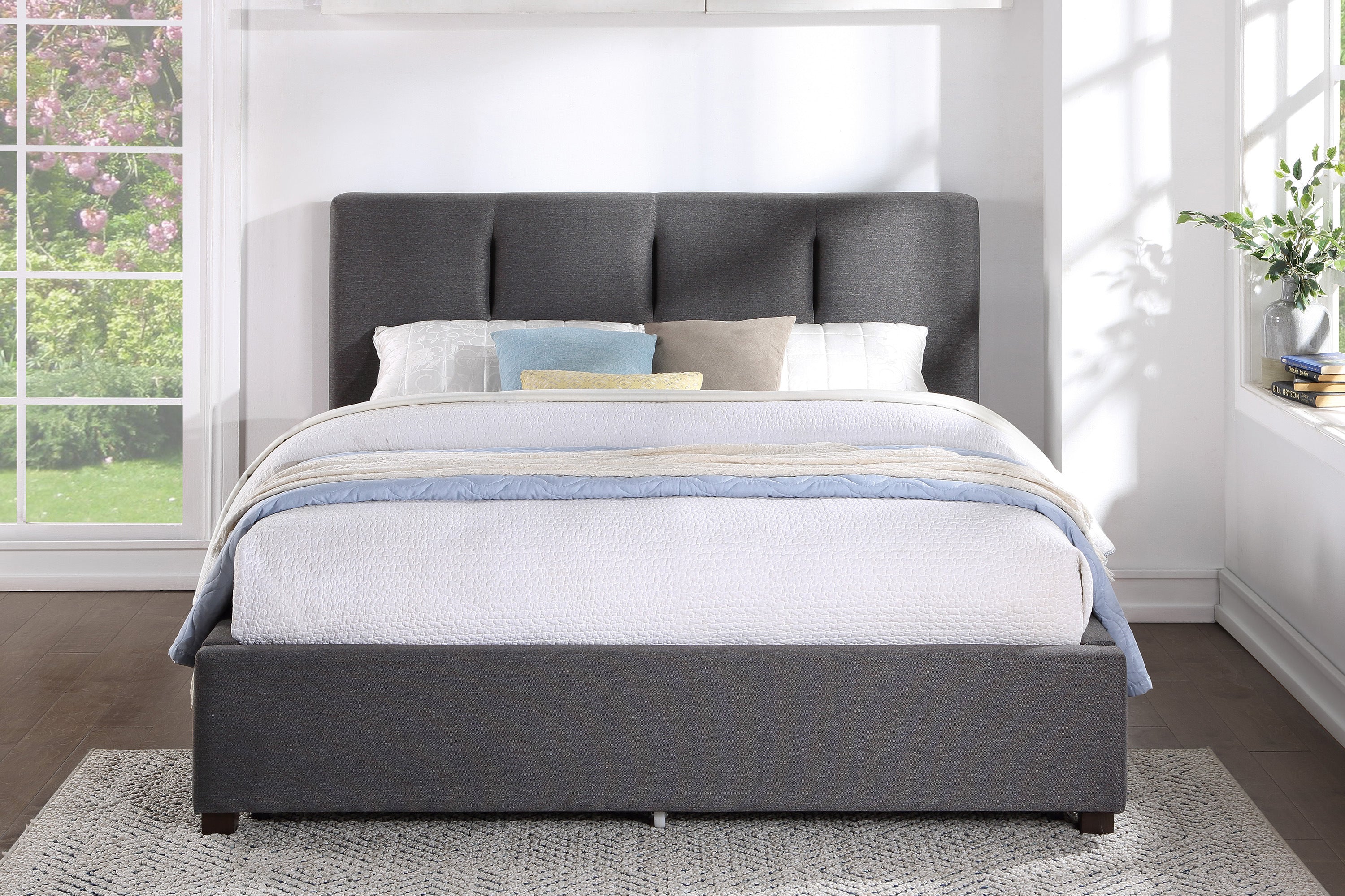 Aitana Graphite Eastern King Platform Bed with Storage Footboard - Image 4
