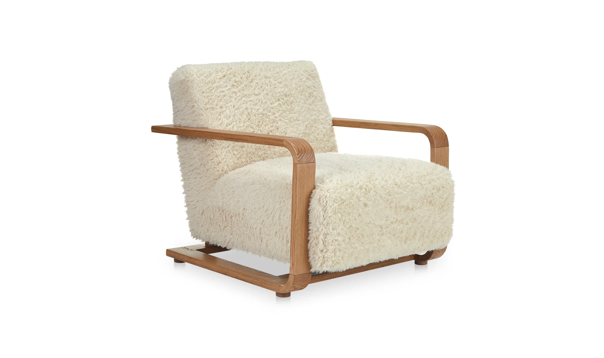 Eckersley Lounge Chair Cream Faux Fur - Image 2