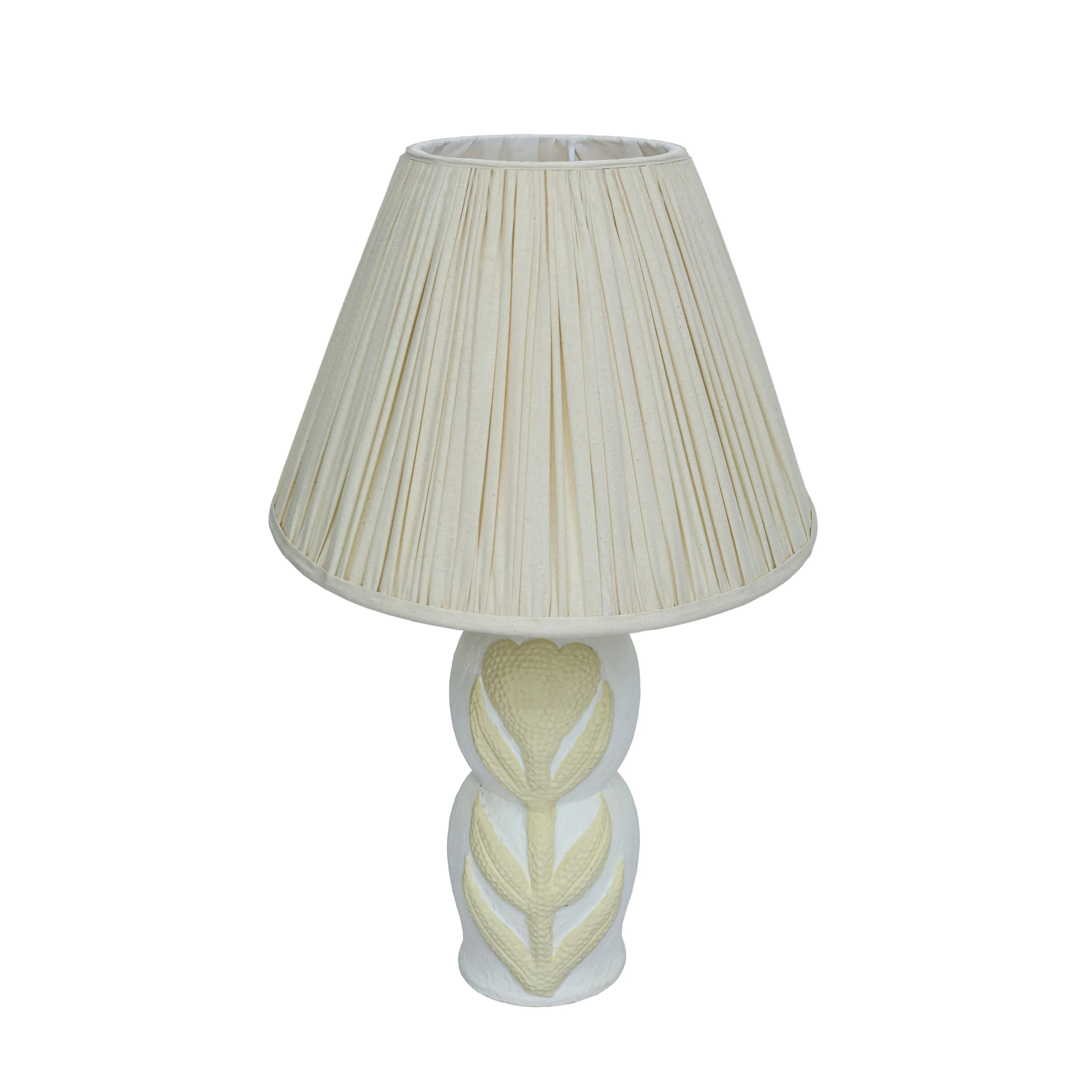 Edith Curved Papier Mache Flower Pleated Table Lamp