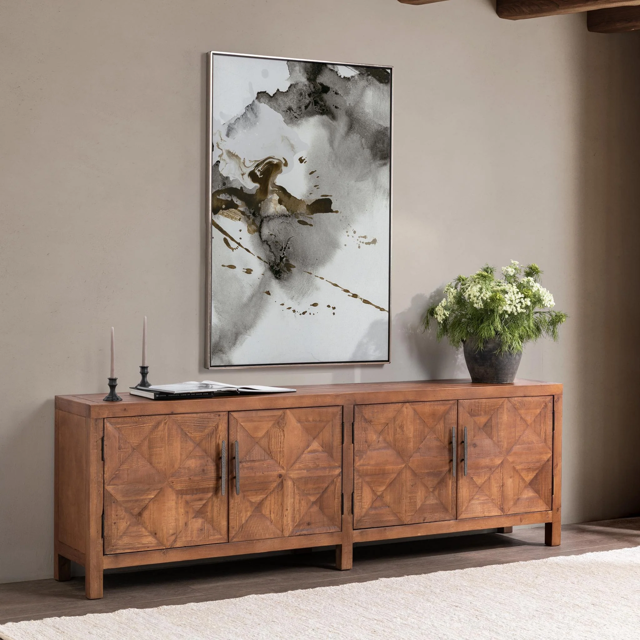 Elani 4 Door Cabinet - Brown - Image 8