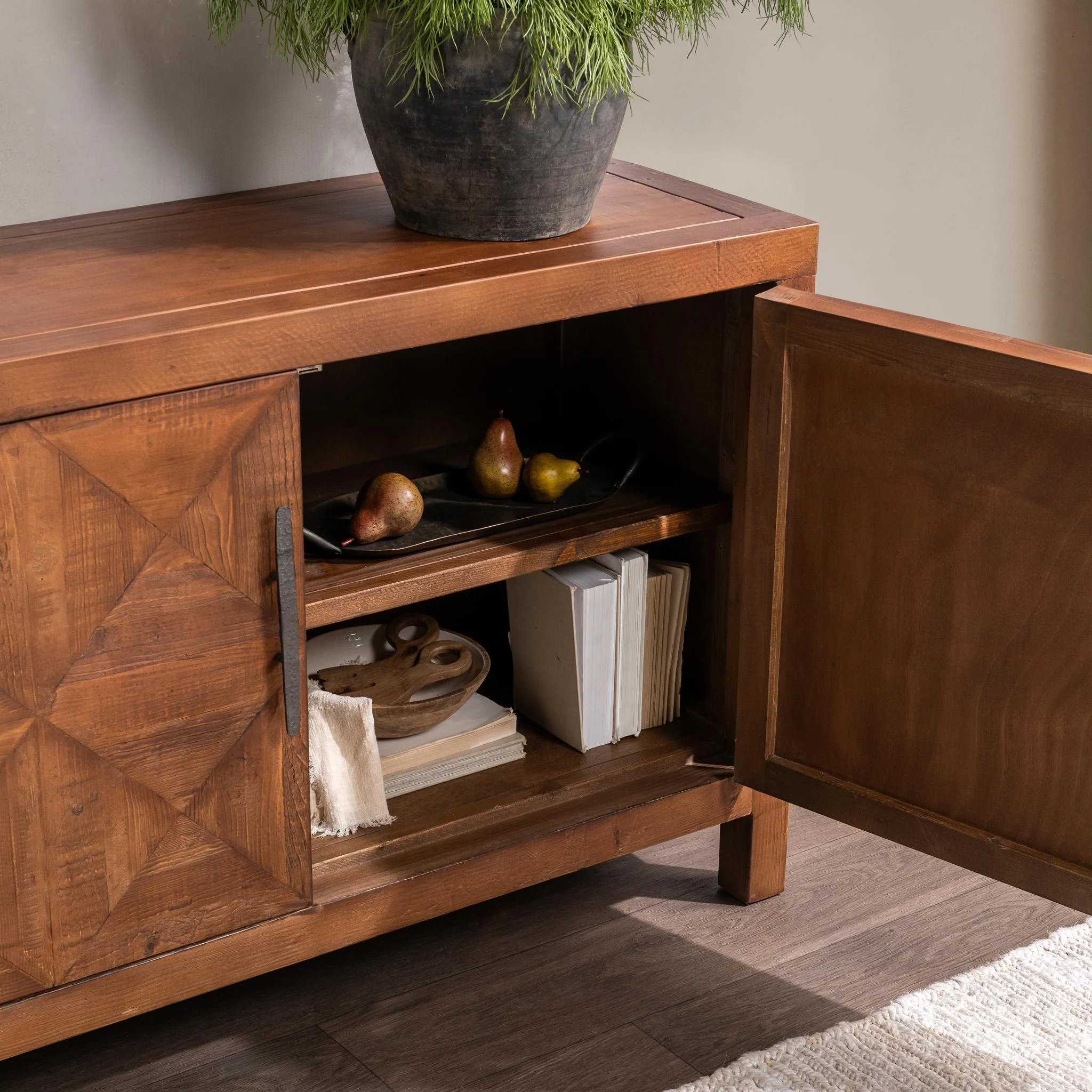 Elani 4 Door Cabinet - Brown - Image 9