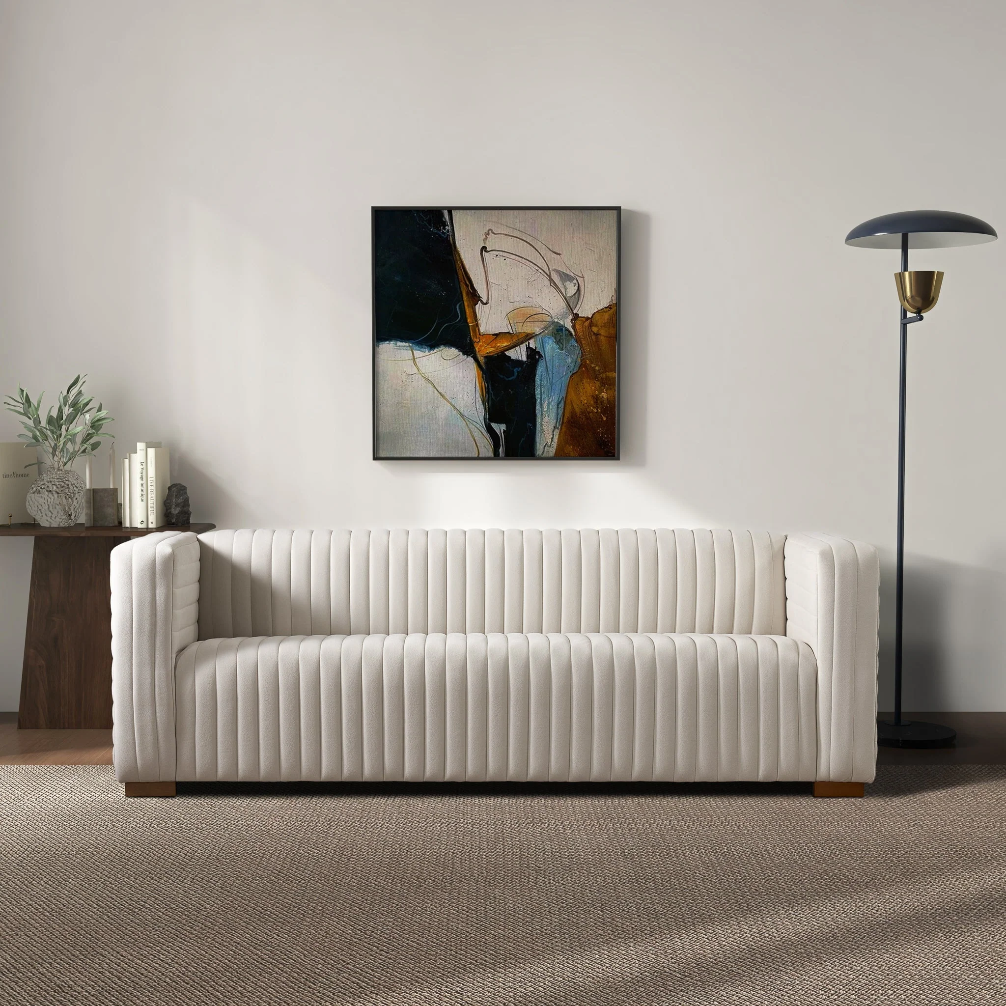 Elara Sofa - Cream Velvet - Image 2