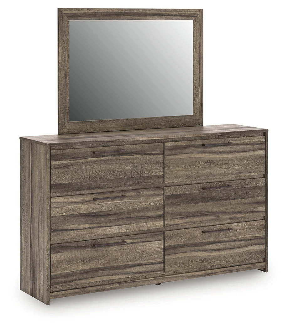Elbrim Brown King Panel Bedroom Set with Dresser, Mirror and Nightstand - Image 3