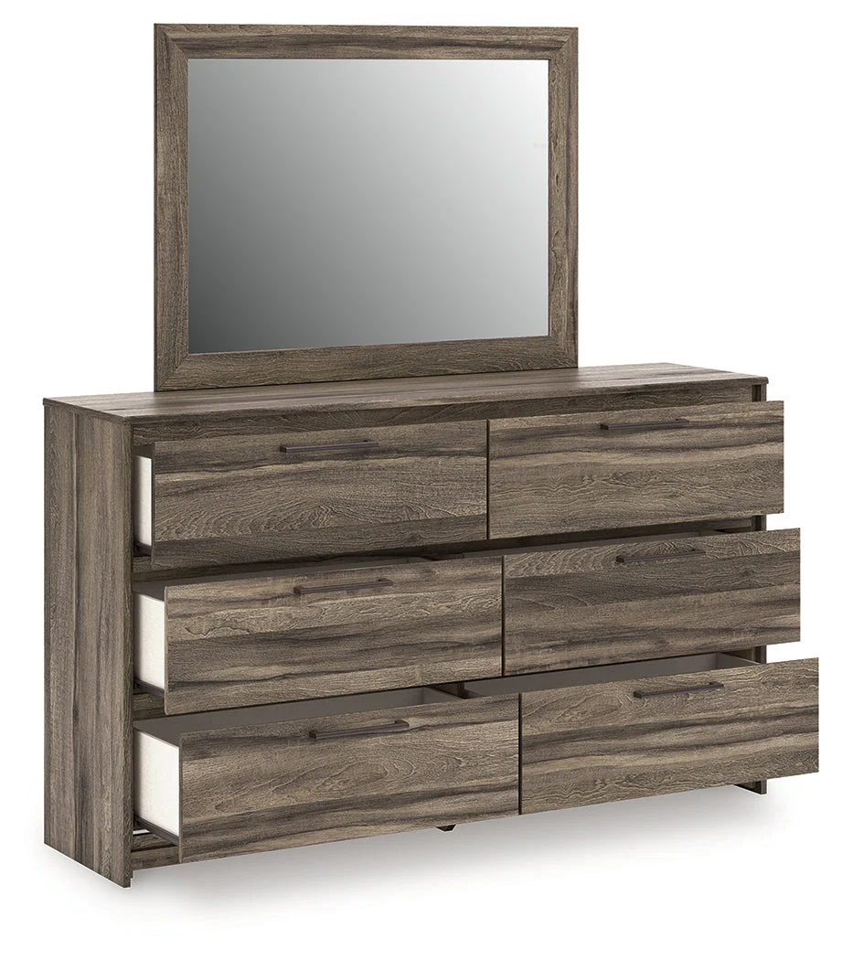 Elbrim Brown King Panel Bedroom Set with Dresser, Mirror and Nightstand - Image 4