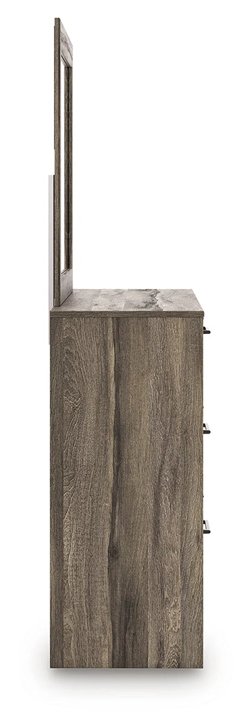Elbrim Brown King Panel Bedroom Set with Dresser, Mirror and Nightstand - Image 5