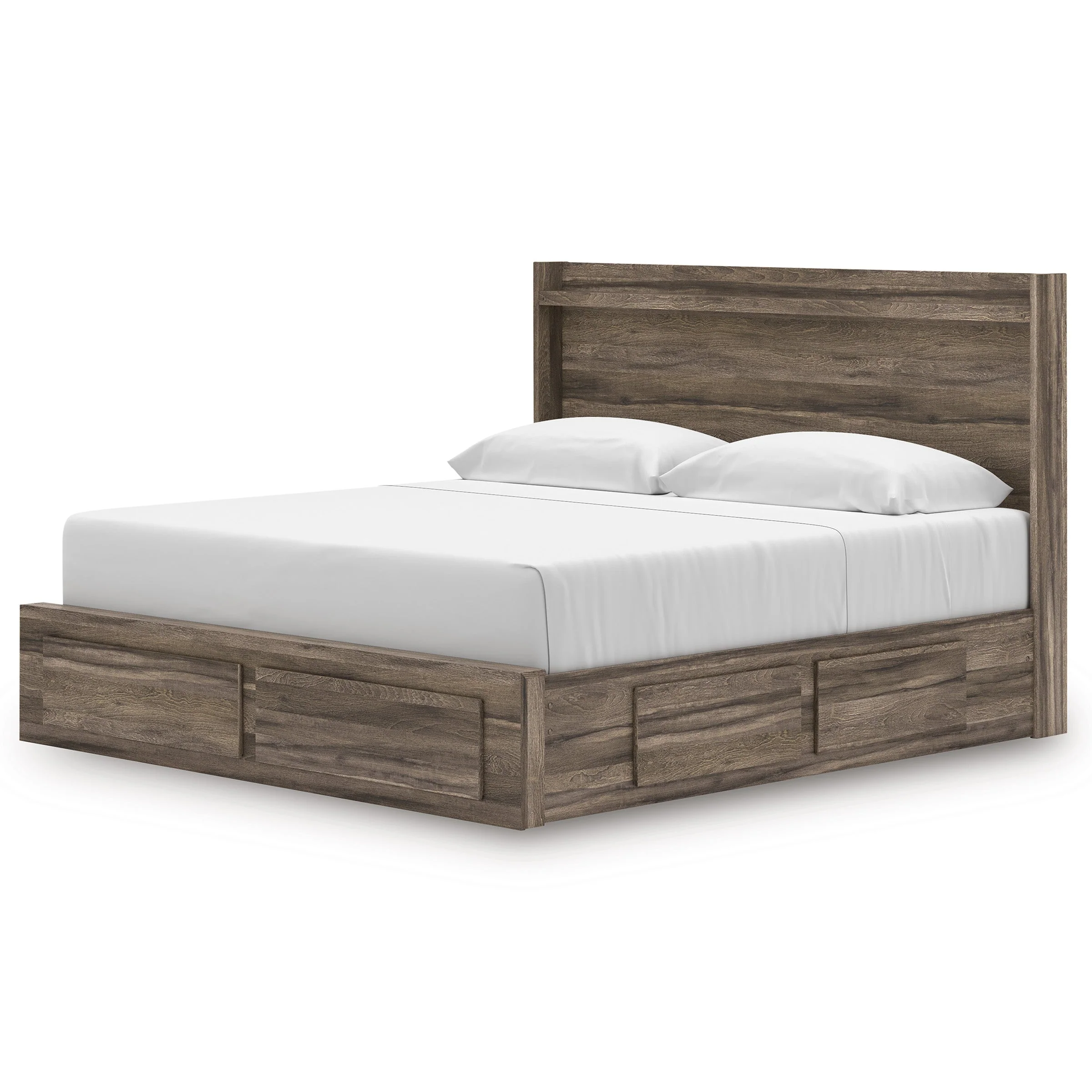 Elbrim Brown LED Storage Panel Bedroom Set with 6 Drawers - Image 3