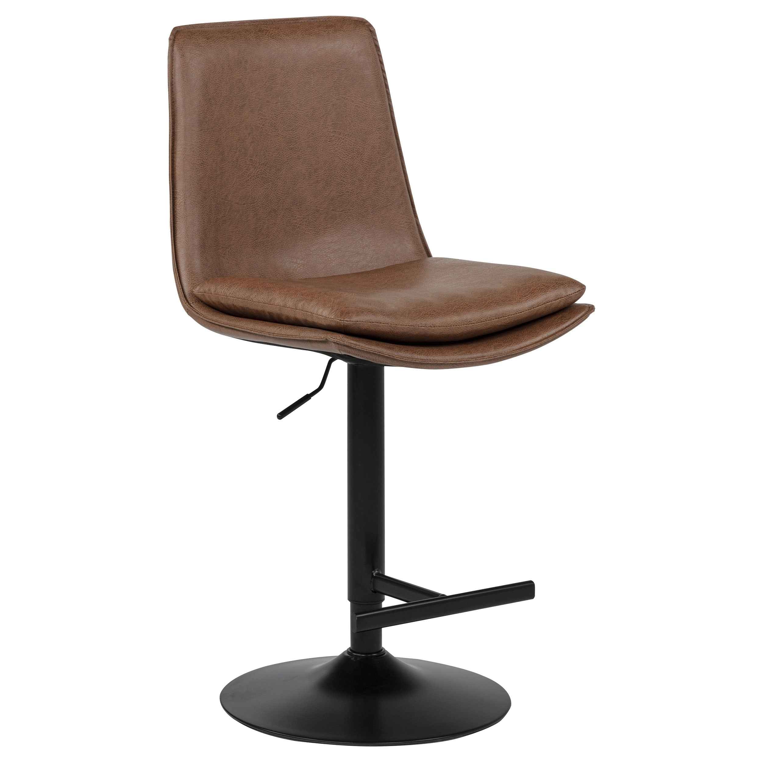 Eldridge Coffee Black Faux Leather Upholstered Adjustable Bar Stool - Image 3
