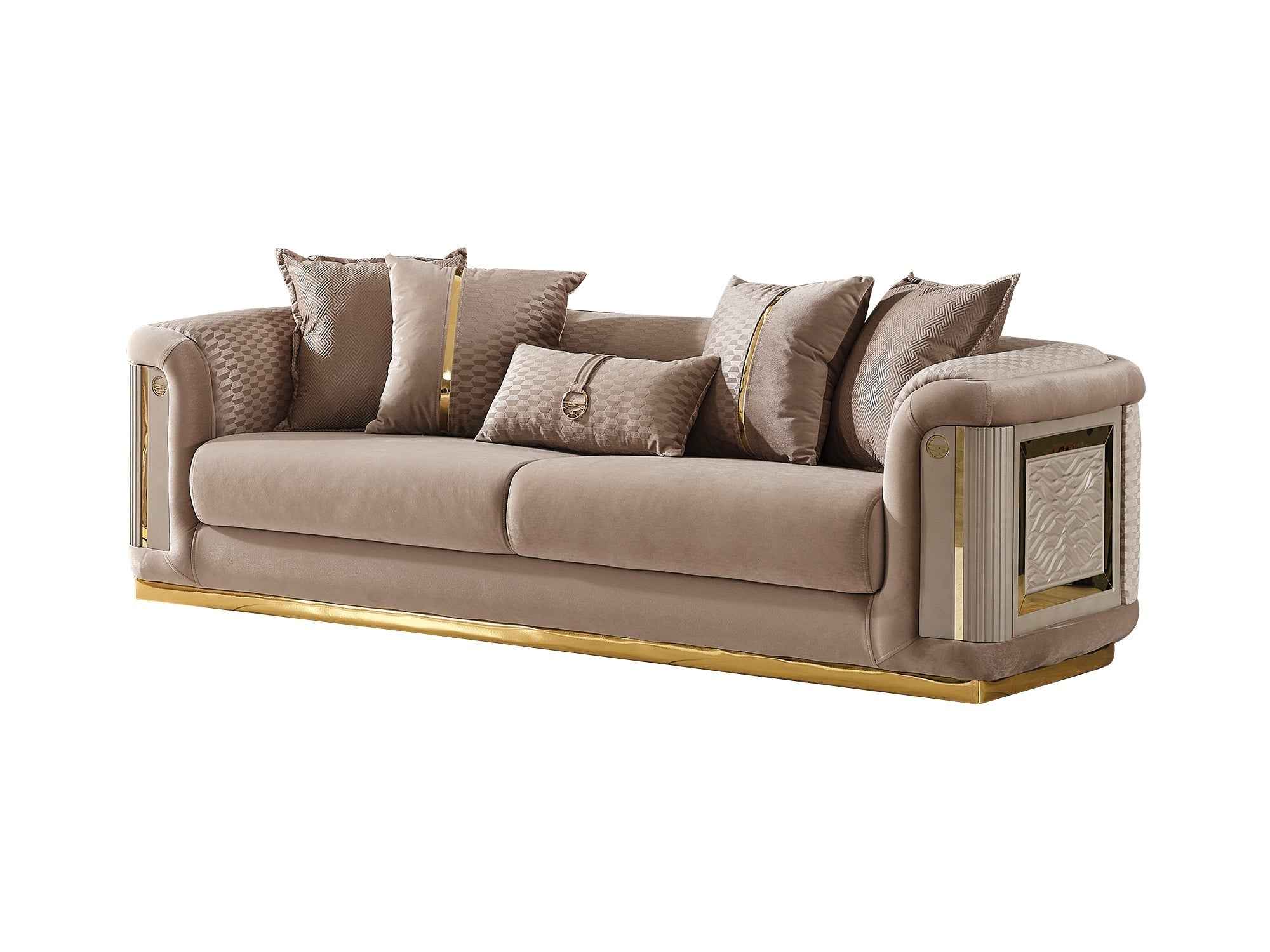 Elegance Beige Stationary Loveseat