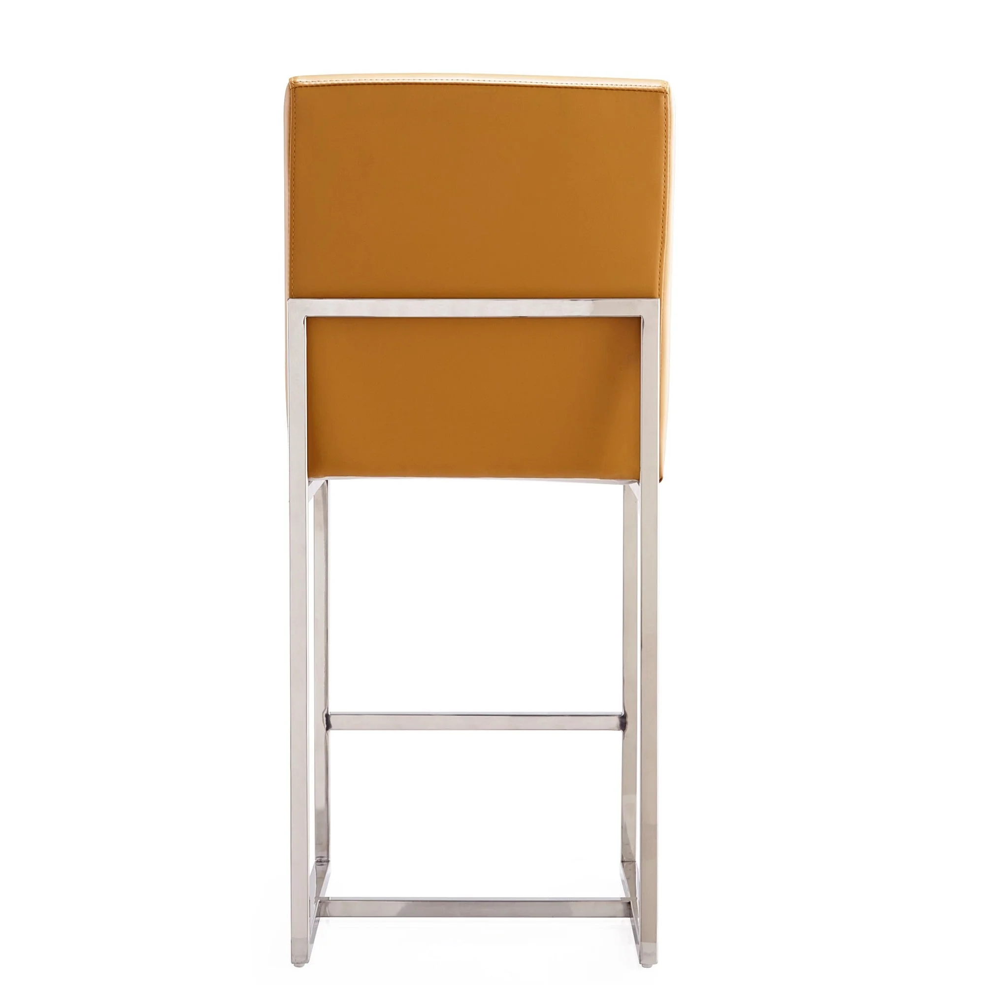 Element 24" Faux Leather Counter Stool in Camel and Polished Chrome - Image 6