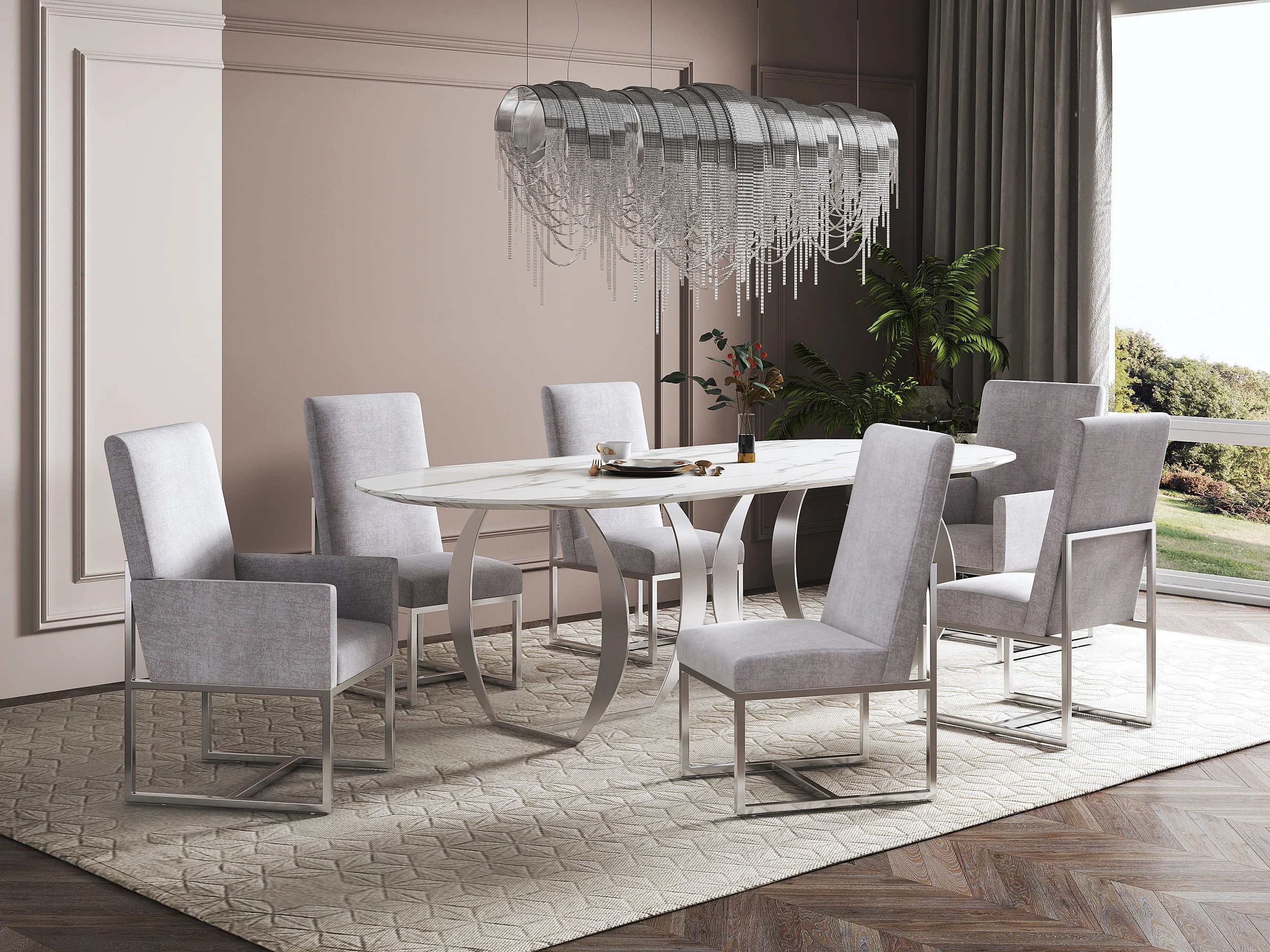 Element 8-Piece Dining Chairs in Grey - Image 2