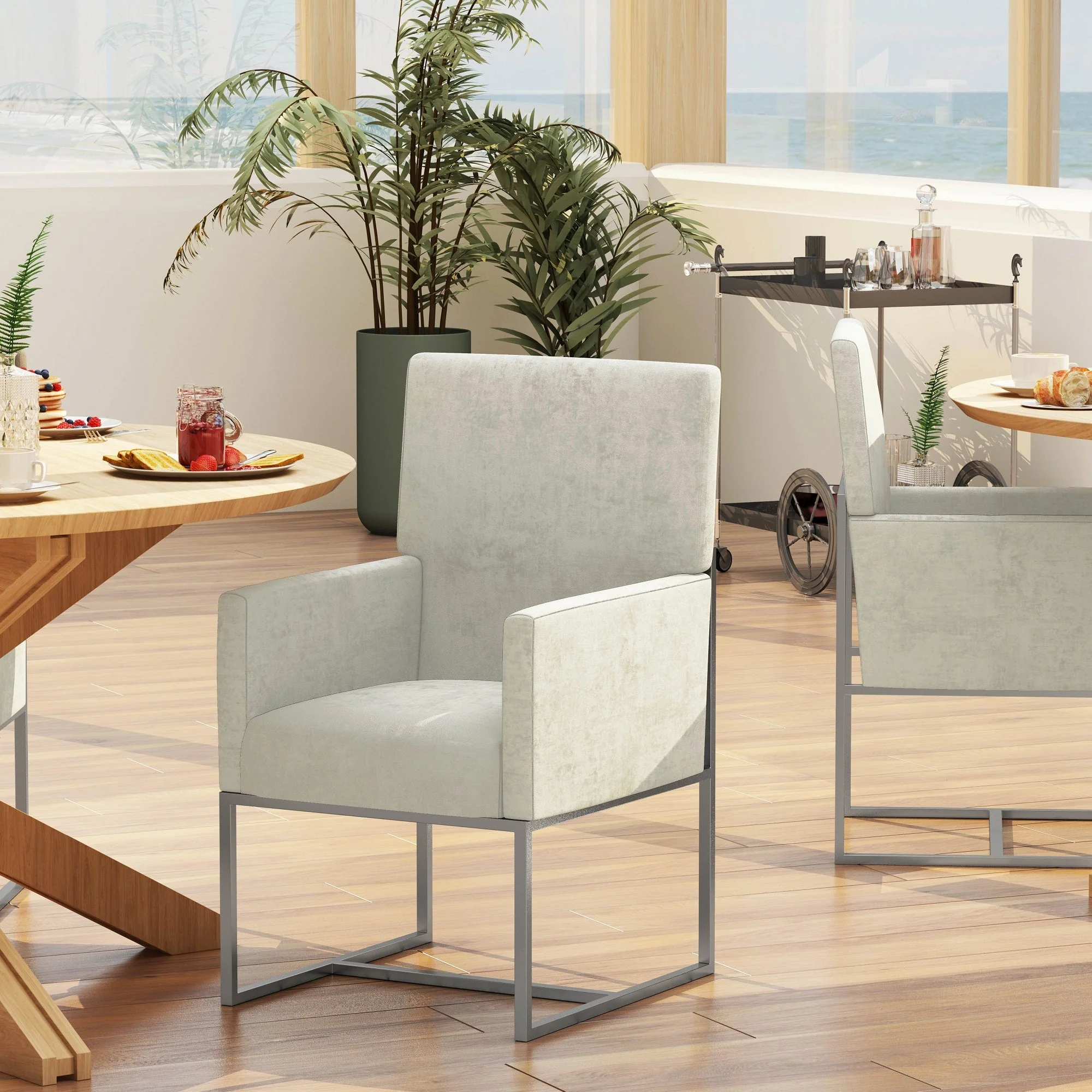 Element Dining Armchair in Champagne (set of 2) - Image 2