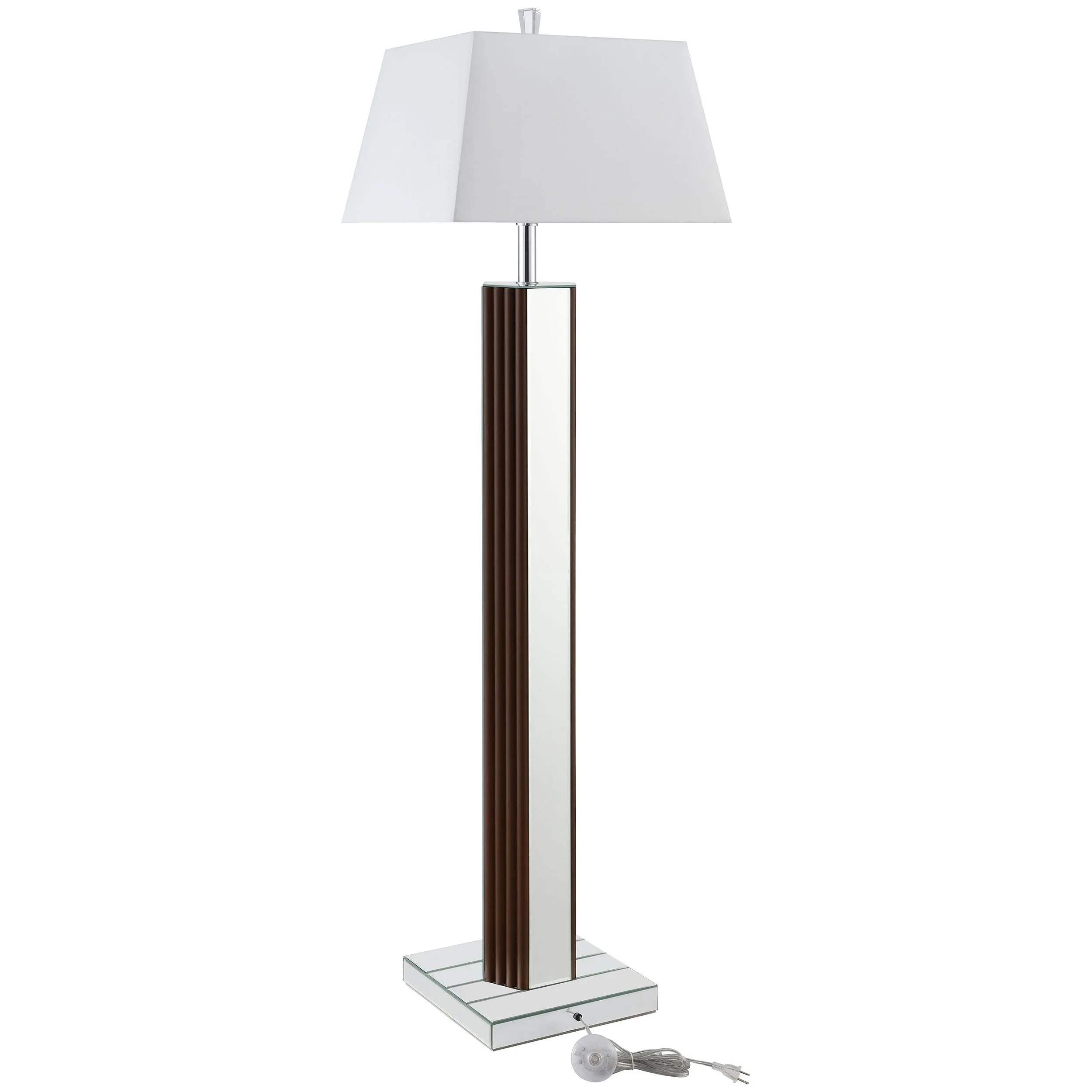 Elena Brown 67-inch Square Tapered Mirrored Floor Lamp - Image 6