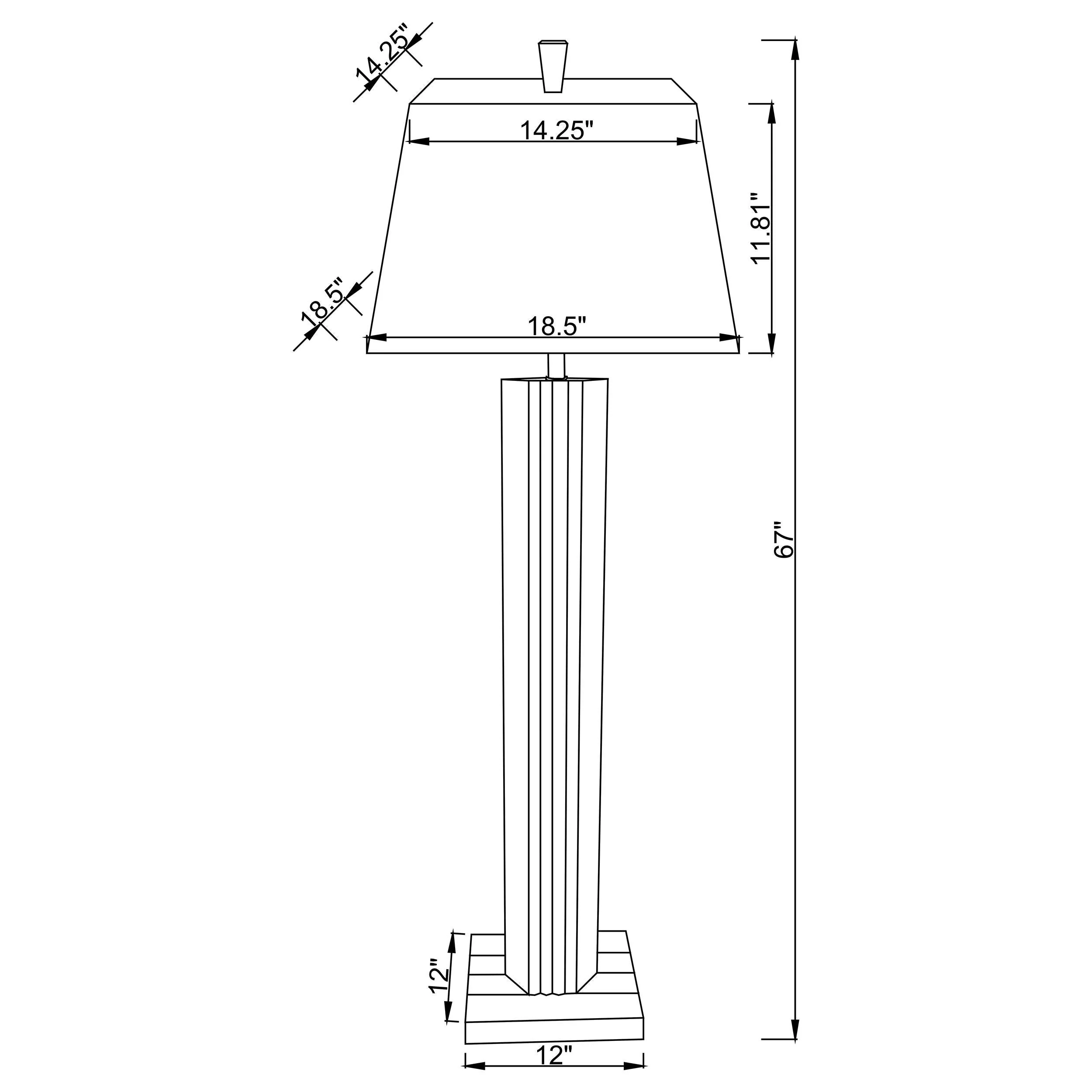 Elena Brown 67-inch Square Tapered Mirrored Floor Lamp - Image 8