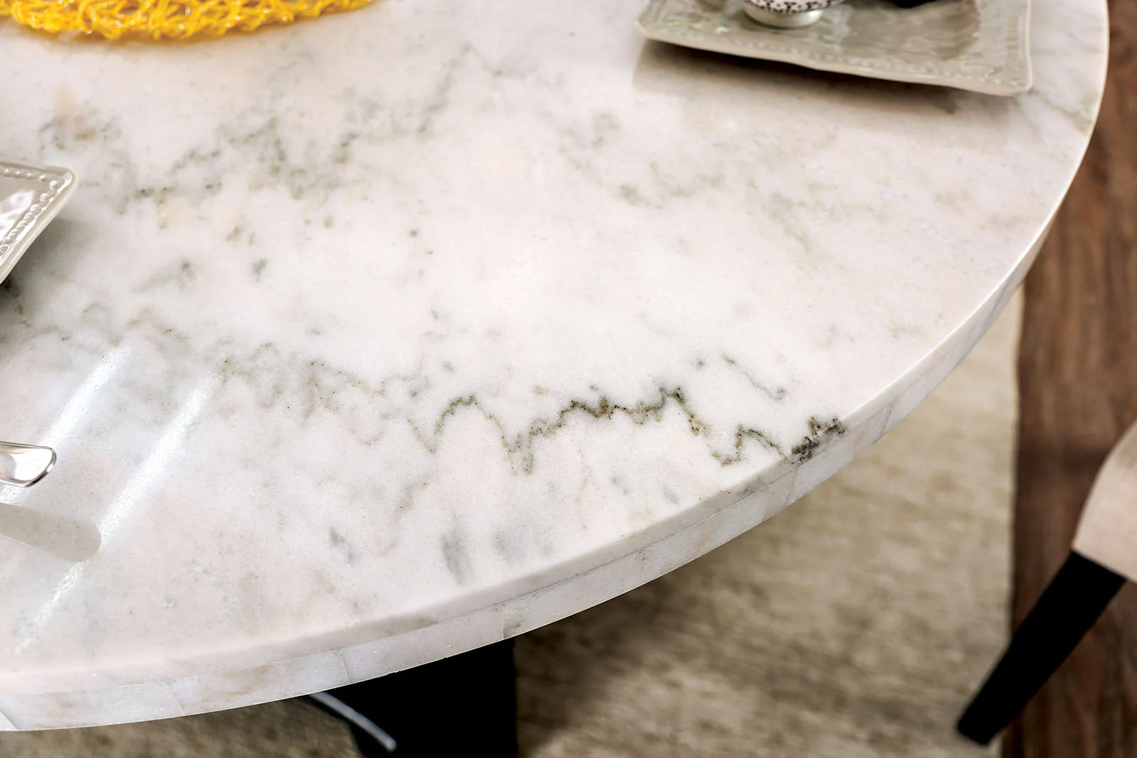Elfredo White/Antique Black Round Table Only - Image 4