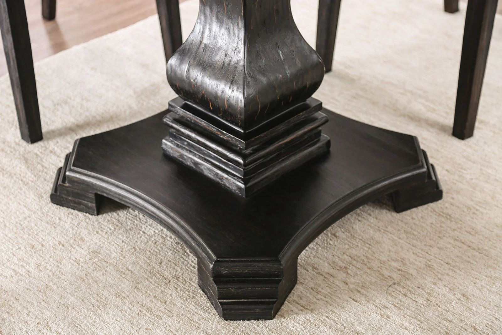 Elfredo White/Antique Black Round Table Only - Image 5