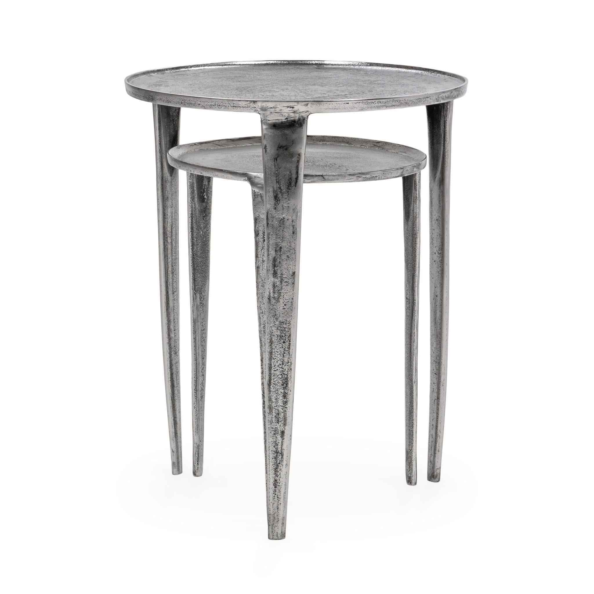 Elinor Nesting Accent Tables , Set of 2 - Antique Nickel - Image 3