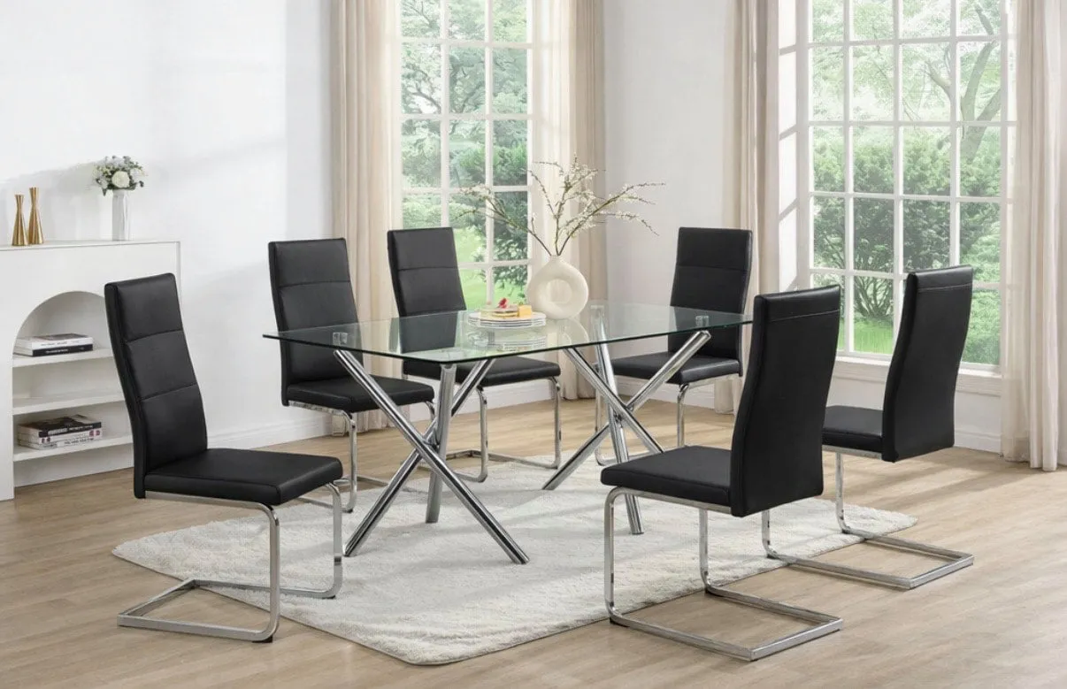 Elite Black 7-Piece Dining Room Set