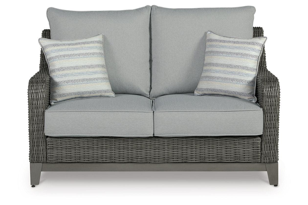 Elite Park Gray Outdoor Loveseat with Cushion - Image 4