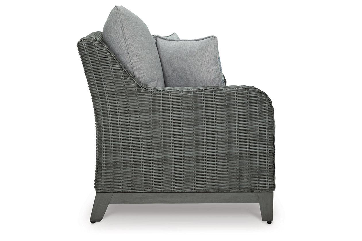Elite Park Gray Outdoor Loveseat with Cushion - Image 5