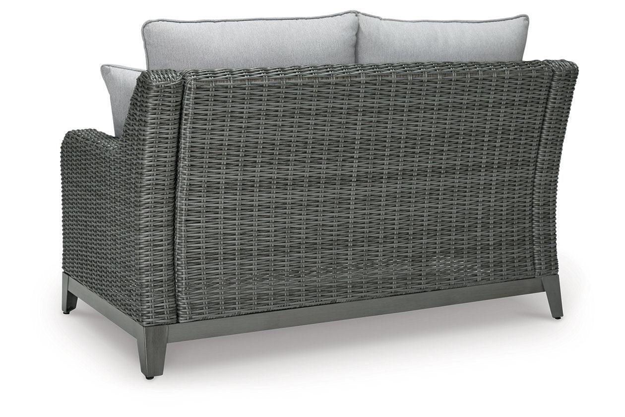 Elite Park Gray Outdoor Loveseat with Cushion - Image 6