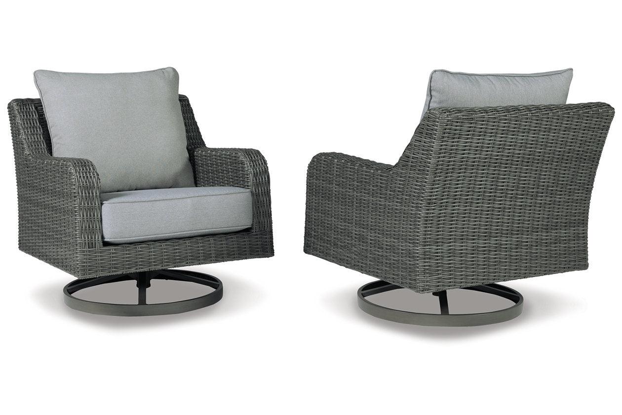 Elite Park Gray Outdoor Swivel Lounge with Cushion - Image 5
