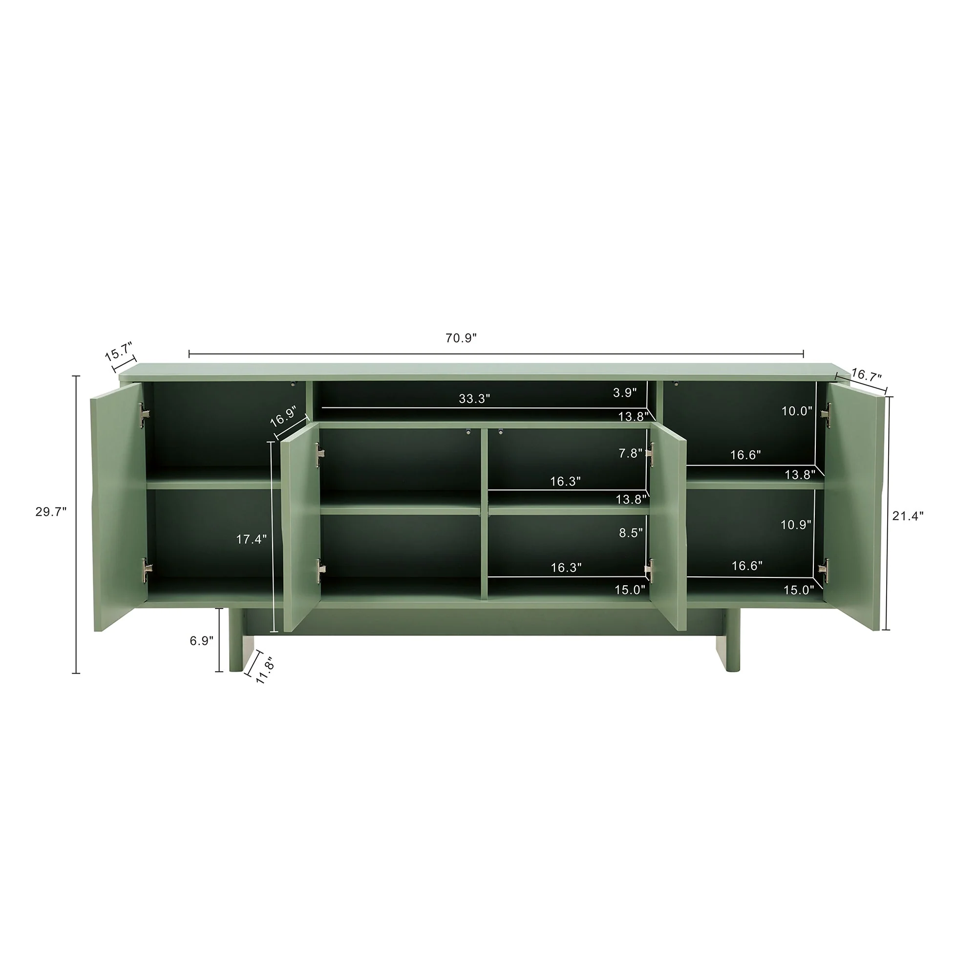 Ella 70.86" Sideboard in Sage Green - Image 3