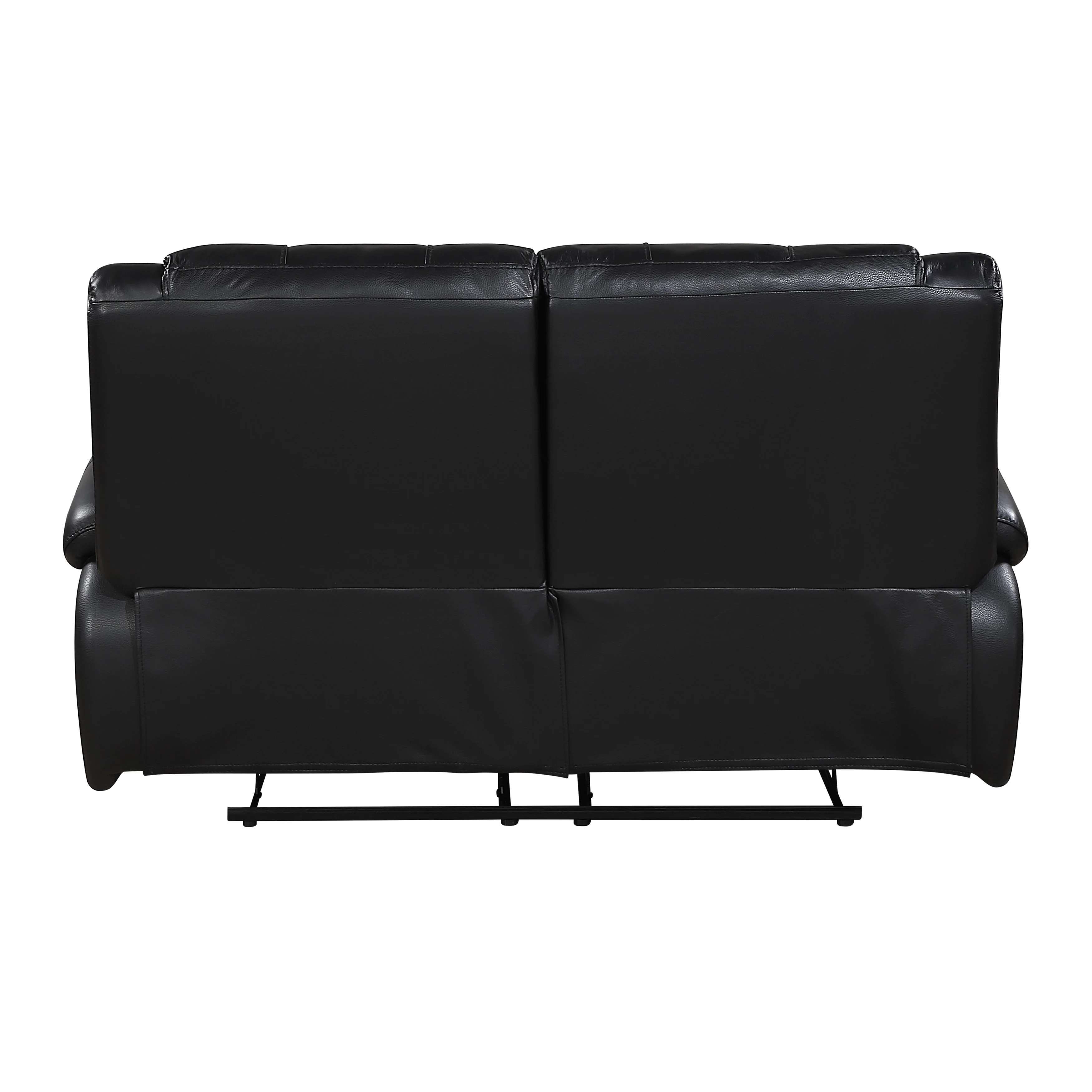 Ellicott Black Genuine Leather Double Reclining Living Room Set - Image 8