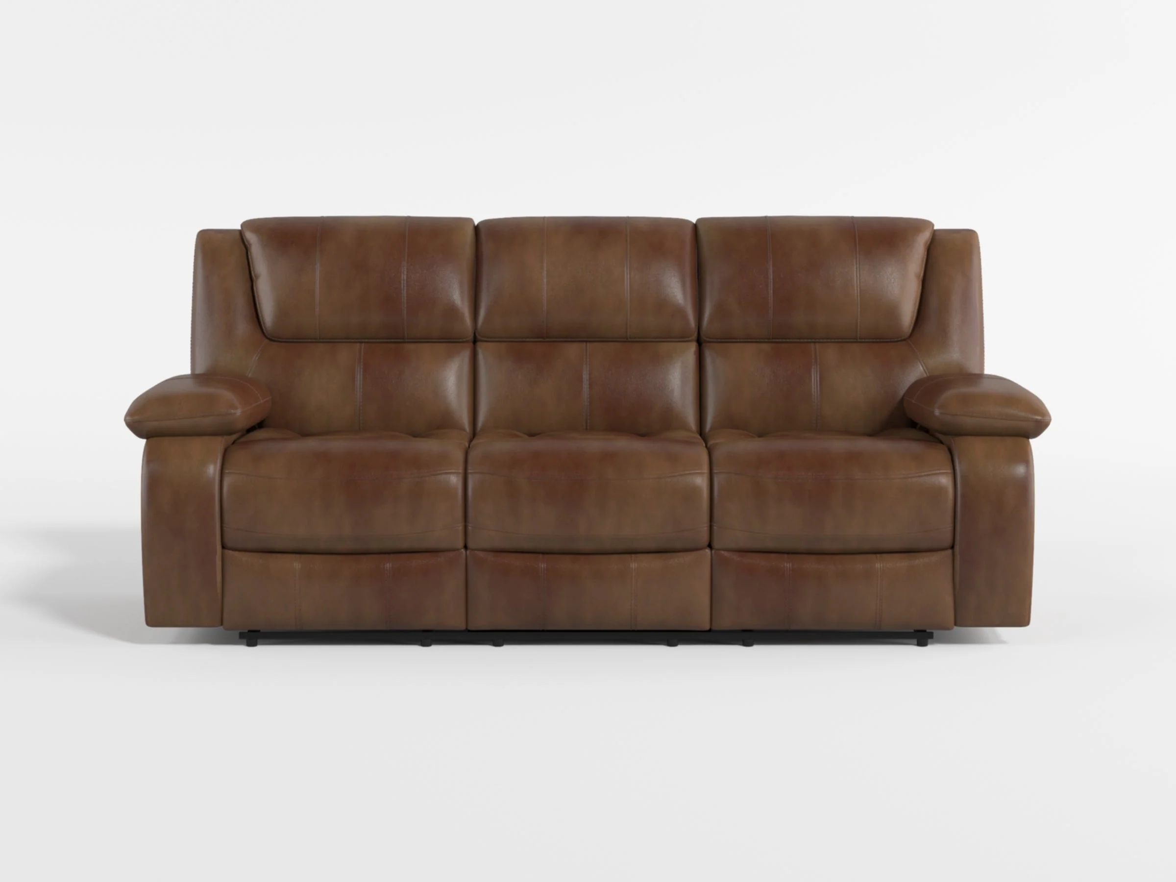 Ellicott Black Genuine Leather Double Reclining Sofa - Image 10