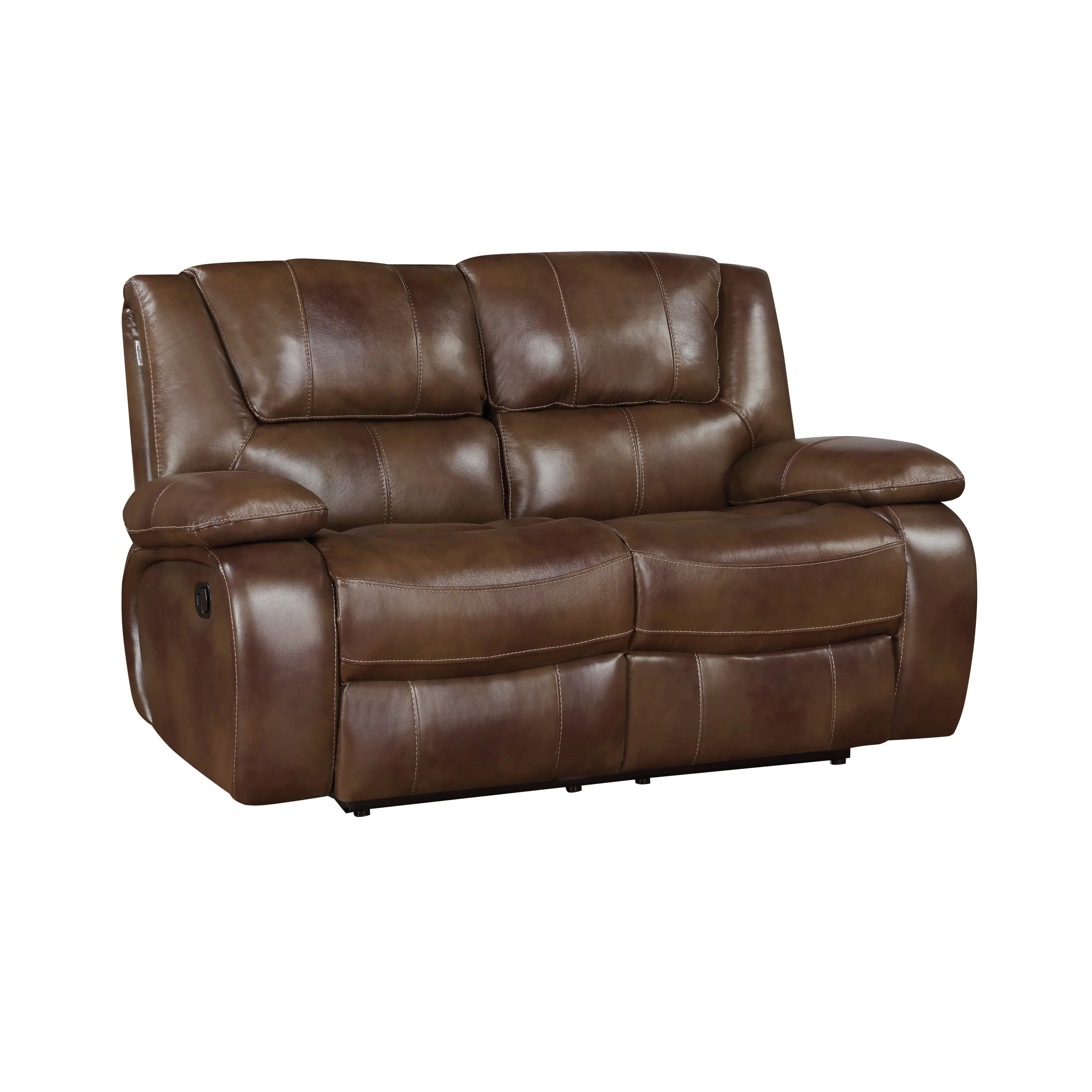 Ellicott Brown Leather Double Reclining Living Room Set - Image 8