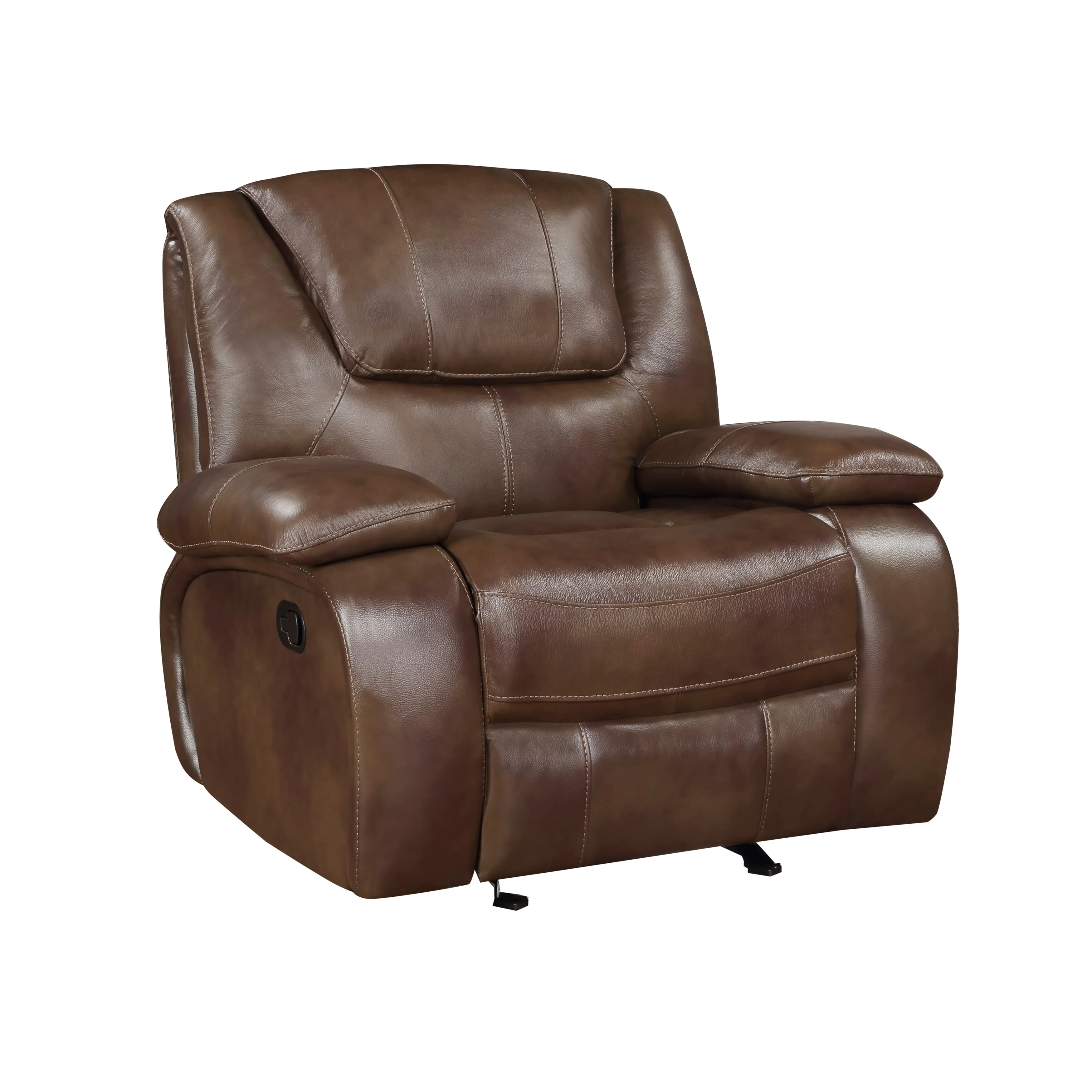 Ellicott Brown Leather Glider Reclining Chair - Image 3