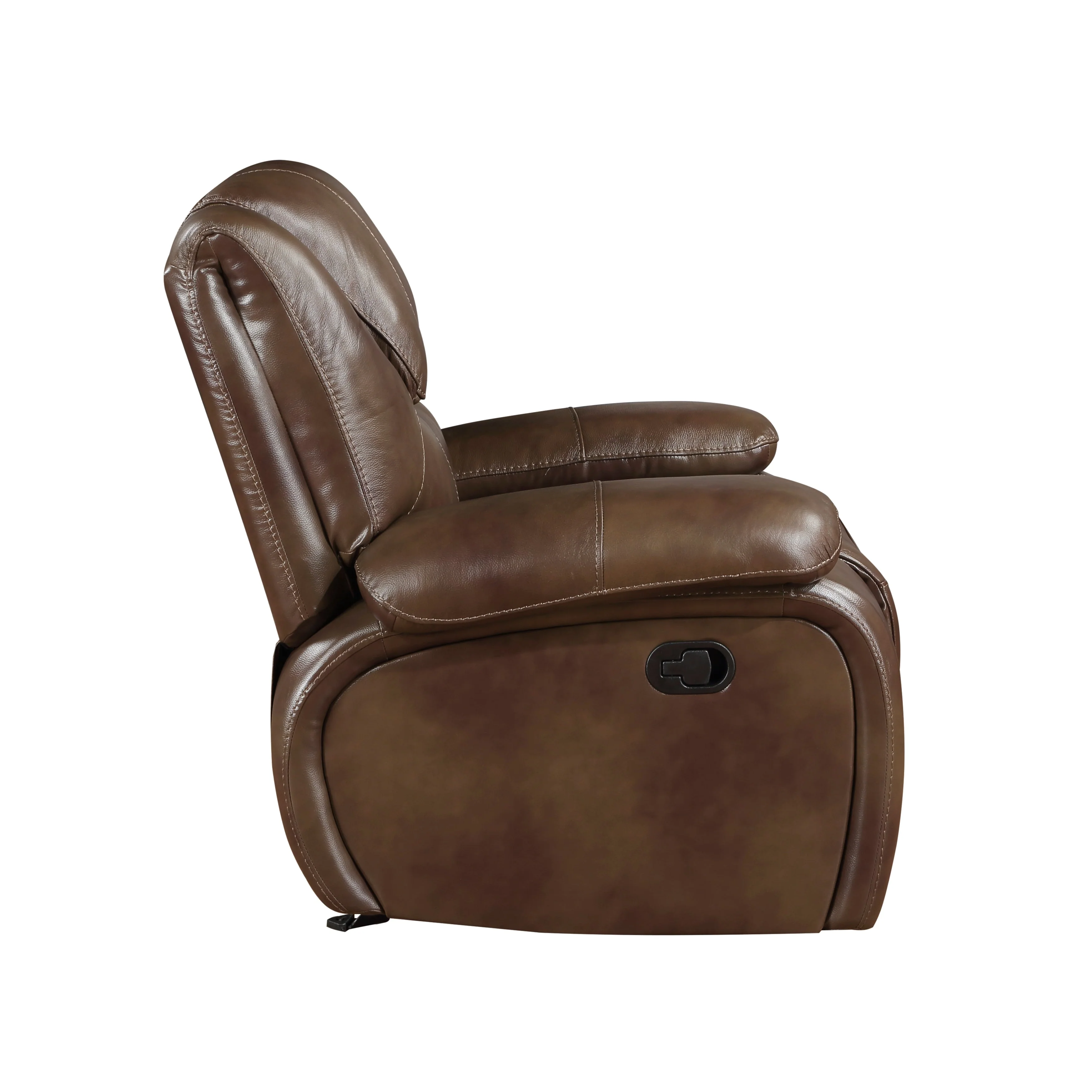 Ellicott Brown Leather Glider Reclining Chair - Image 4
