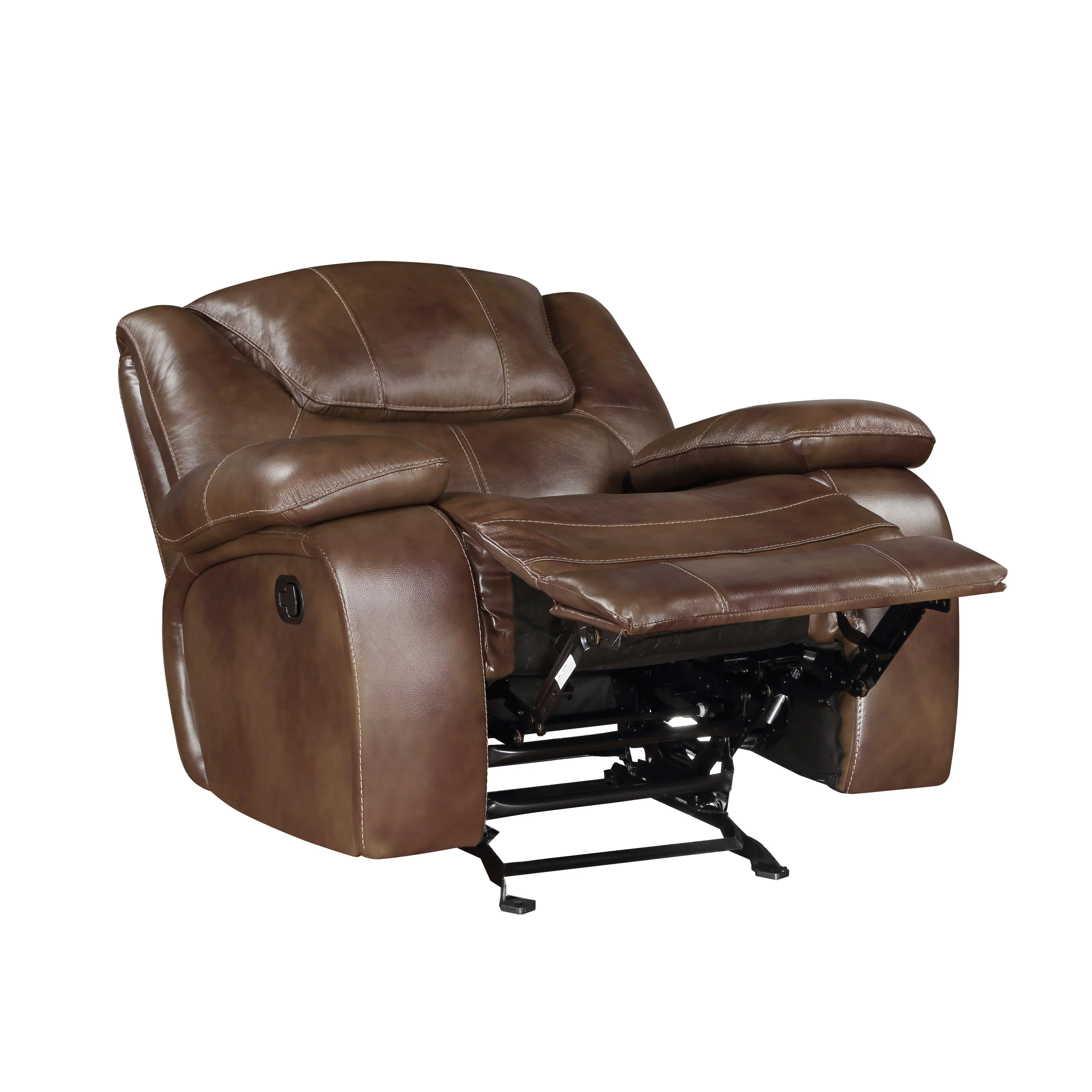 Ellicott Brown Leather Glider Reclining Chair - Image 6