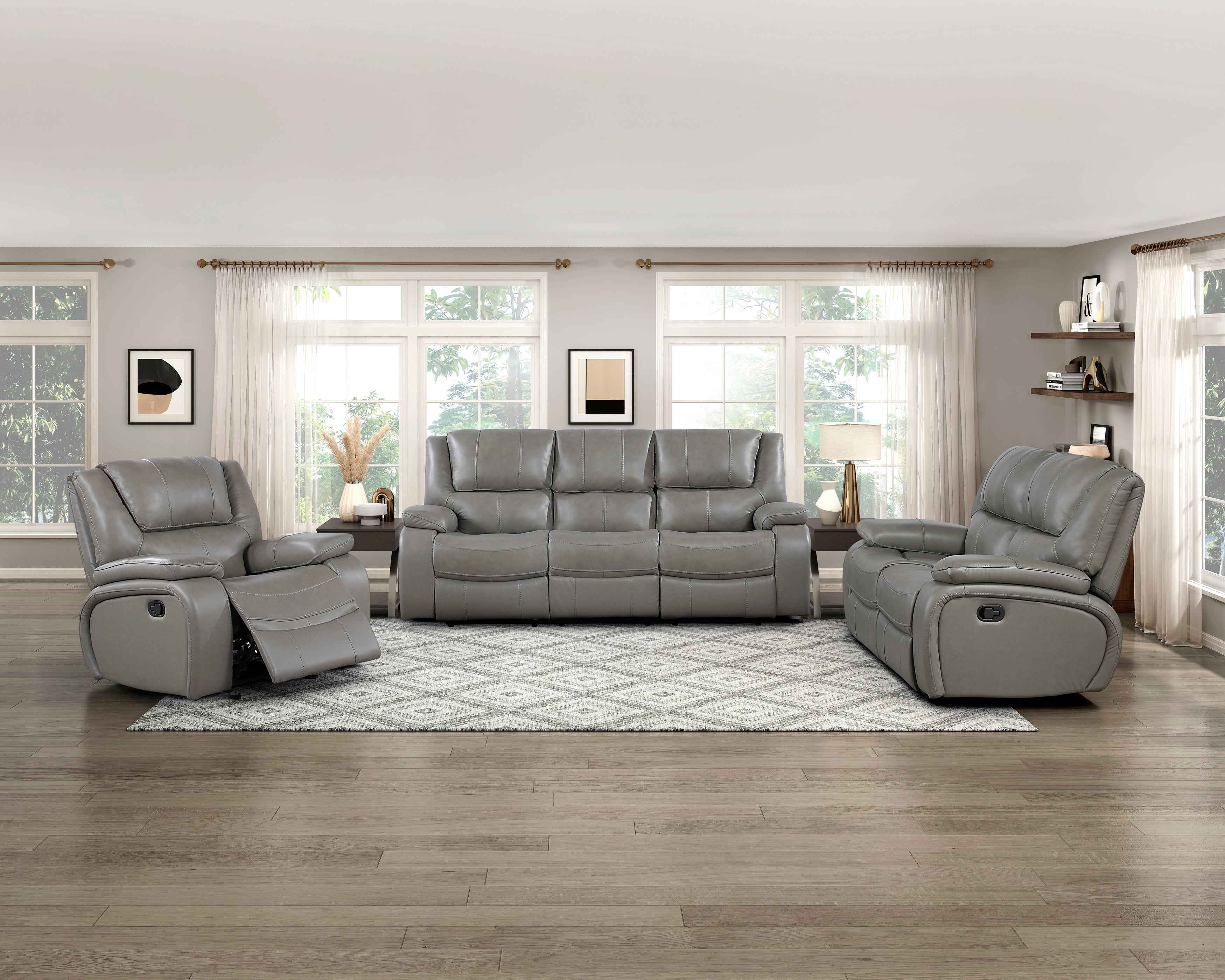 Ellicott Gray Double Reclining Sofa - Image 6