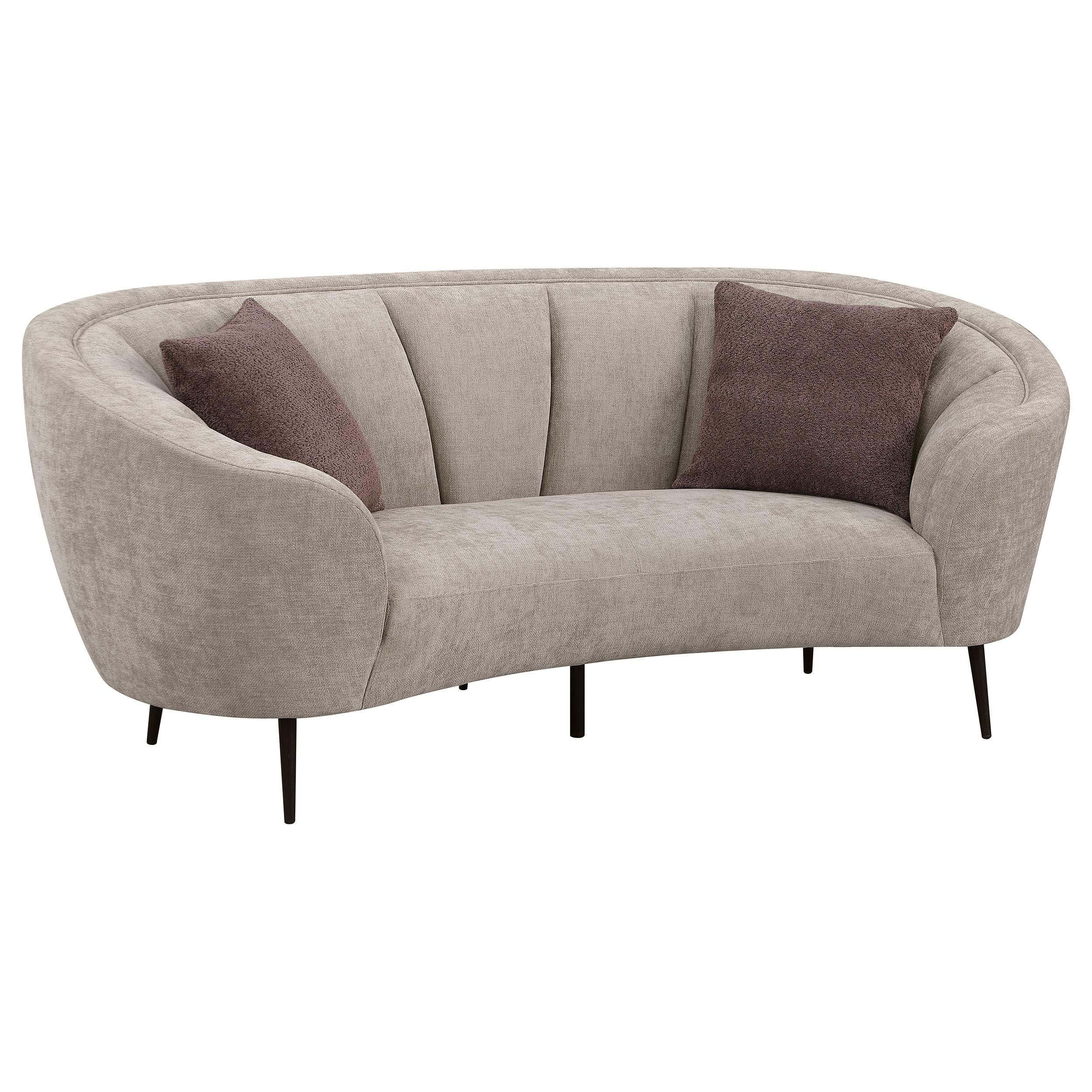 Ellorie Beige Upholstered Curved Living Room Set - Image 7