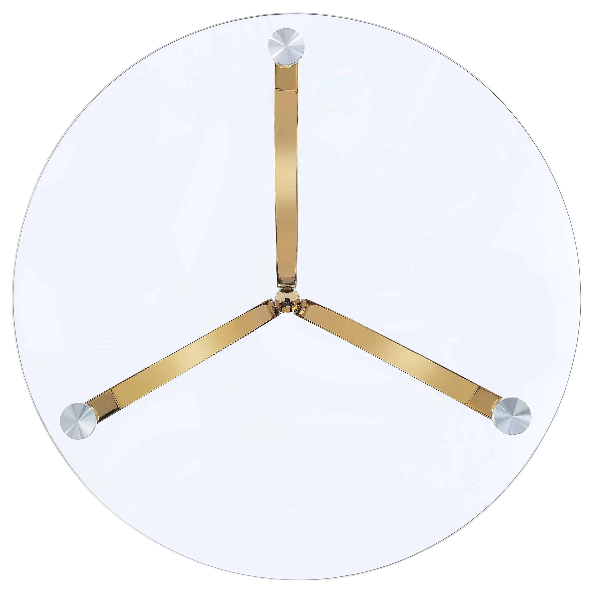 Eloise Gold Round Glass Top Curved Metal Side Table - Image 3