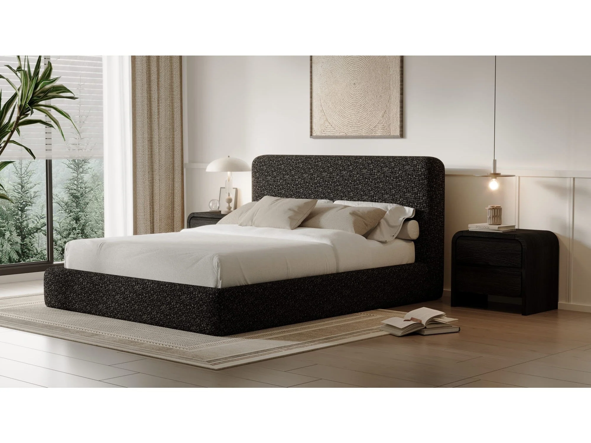 Elora Moonlight Queen Upholstered Platform Bed