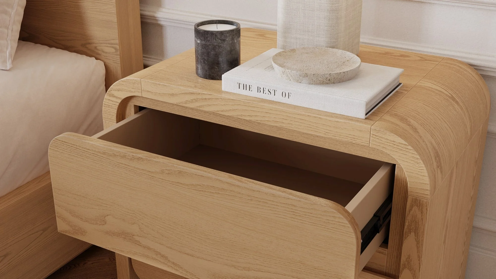 Elora Timber Two Drawer Nightstand - Image 9