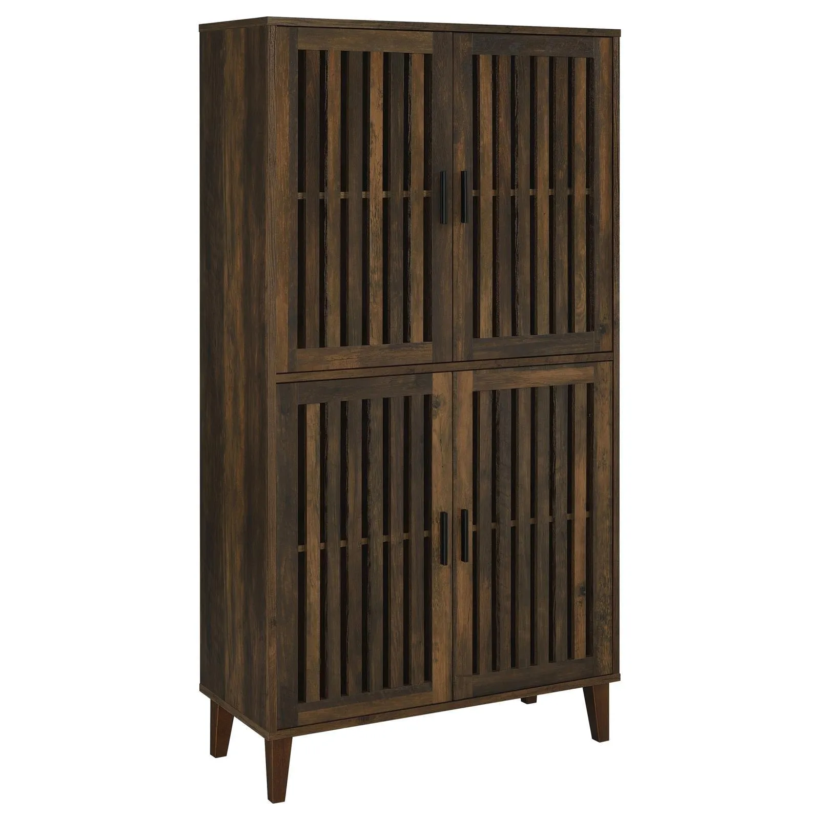 Elouise Dark Pine 4-Door Engineered Wood Tall Accent Cabinet - Image 9